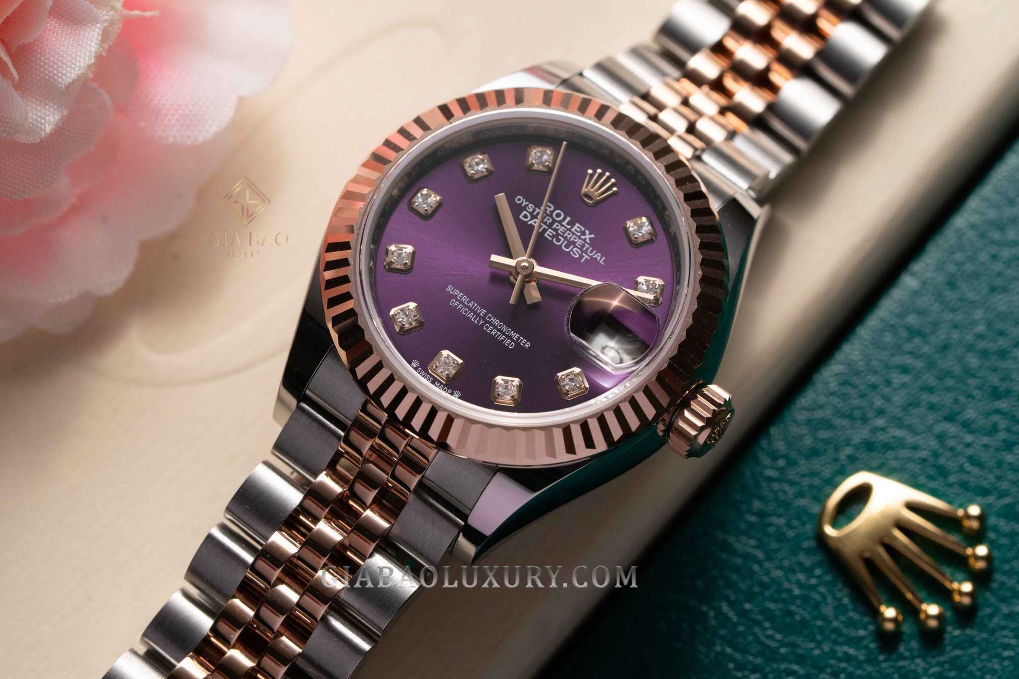 Đồng Hồ Rolex Lady-Datejust 279171 Mặt Số Tím Nạm Kim Cương