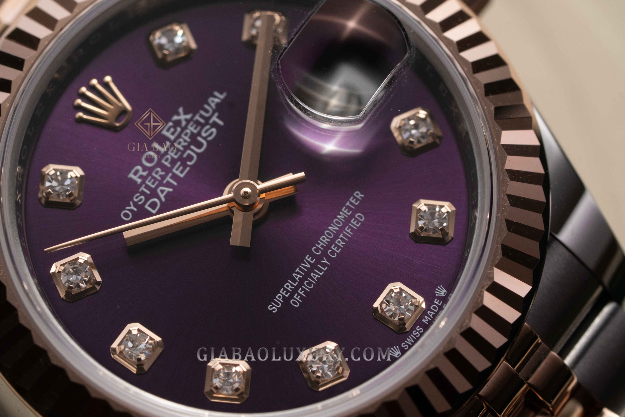 Đồng Hồ Rolex Lady-Datejust 279171 Mặt Số Tím Nạm Kim Cương