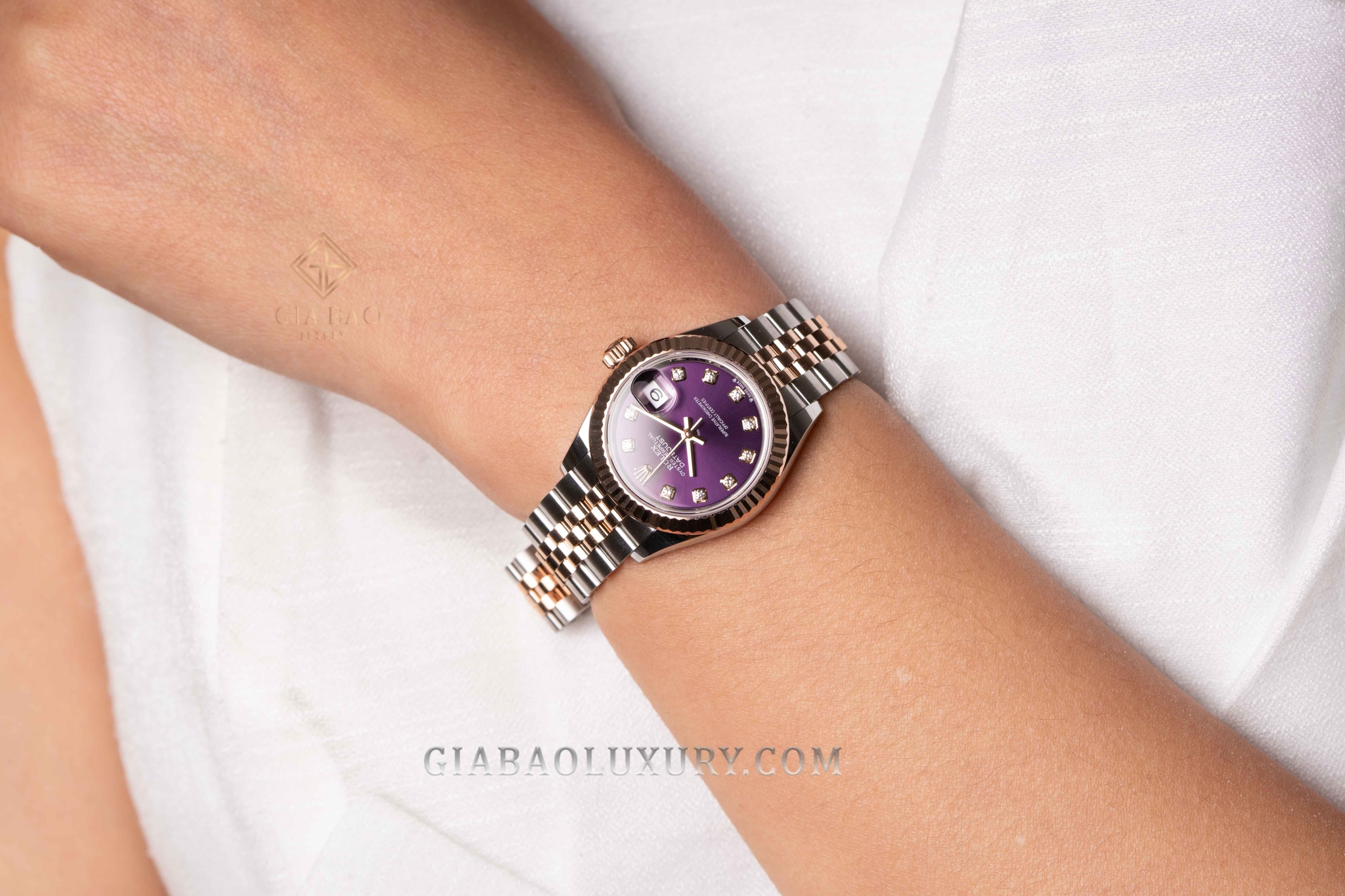 Đồng Hồ Rolex Lady-Datejust 279171 Mặt Số Tím Nạm Kim Cương