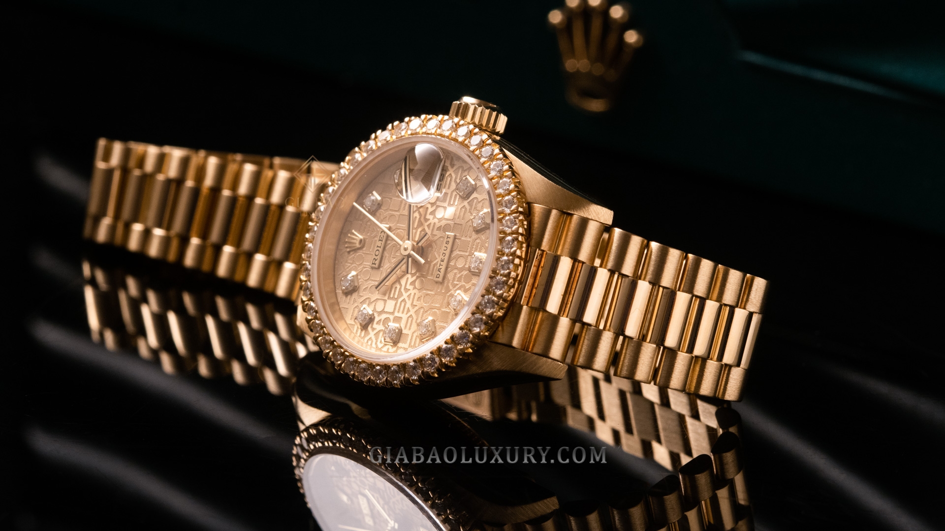 Đồng hồ Rolex Oyster Perpetual Datejust 69178 Mặt số vi tính vàng Champagne