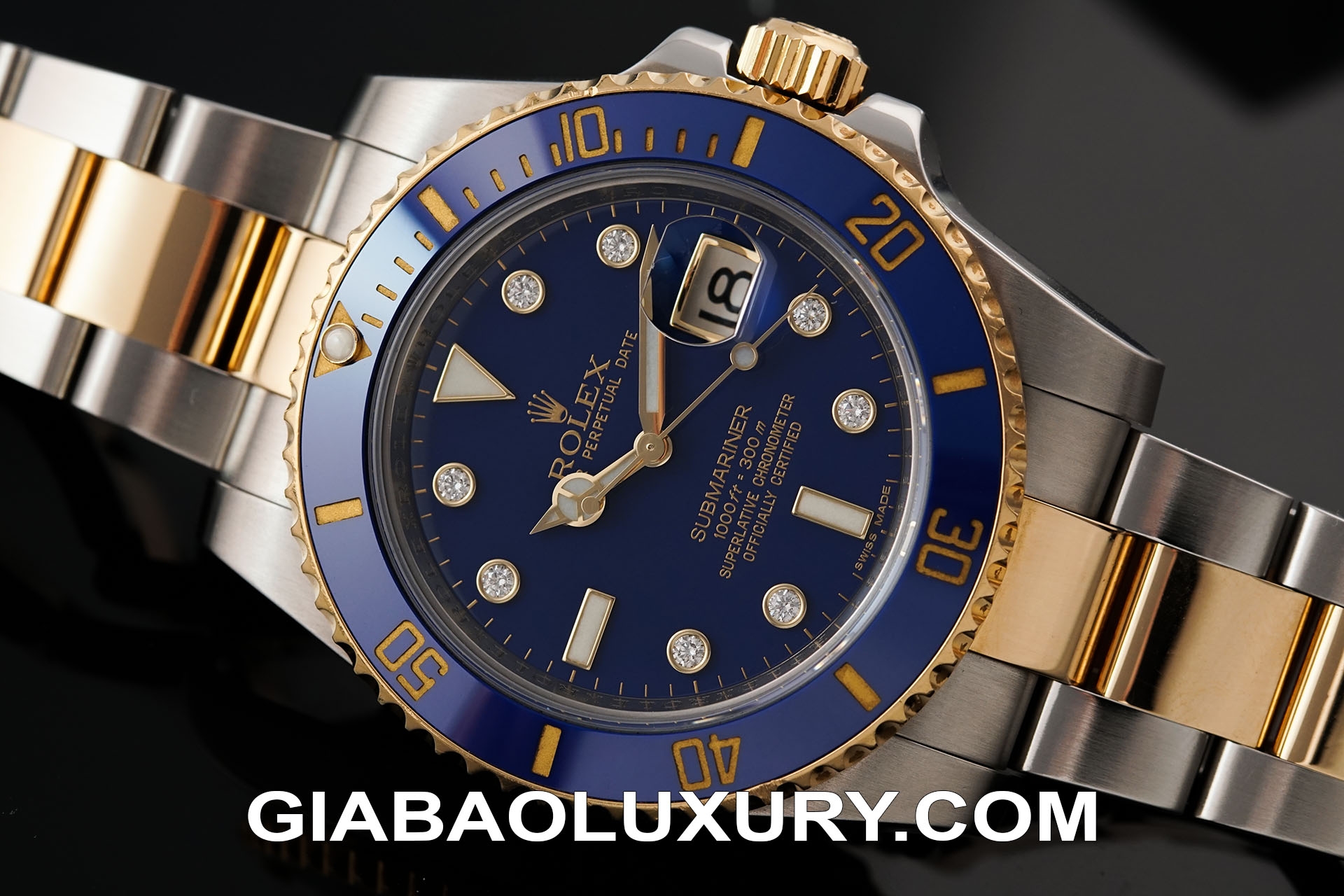 Đồng hồ Rolex Submariner Date 116613 cọc số kim cương siêu hiếm