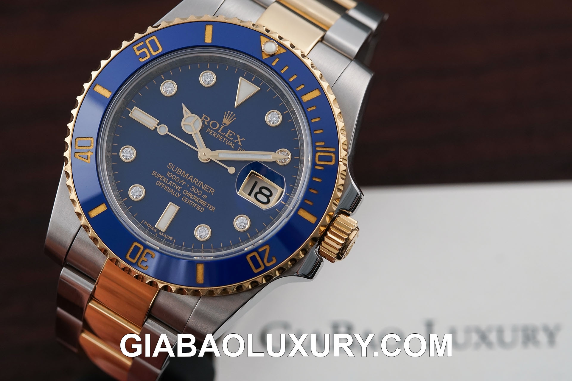 Đồng hồ Rolex Submariner Date 116613 cọc số kim cương siêu hiếm