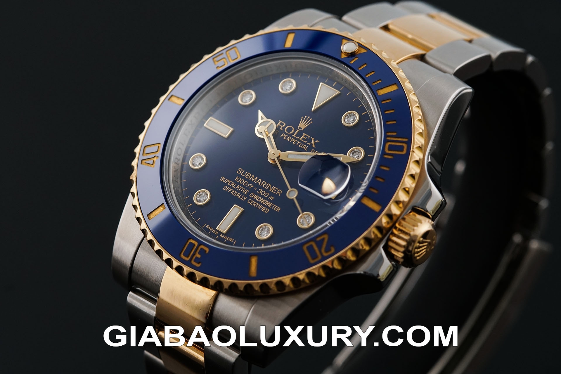 Đồng hồ Rolex Submariner Date 116613 cọc số kim cương siêu hiếm