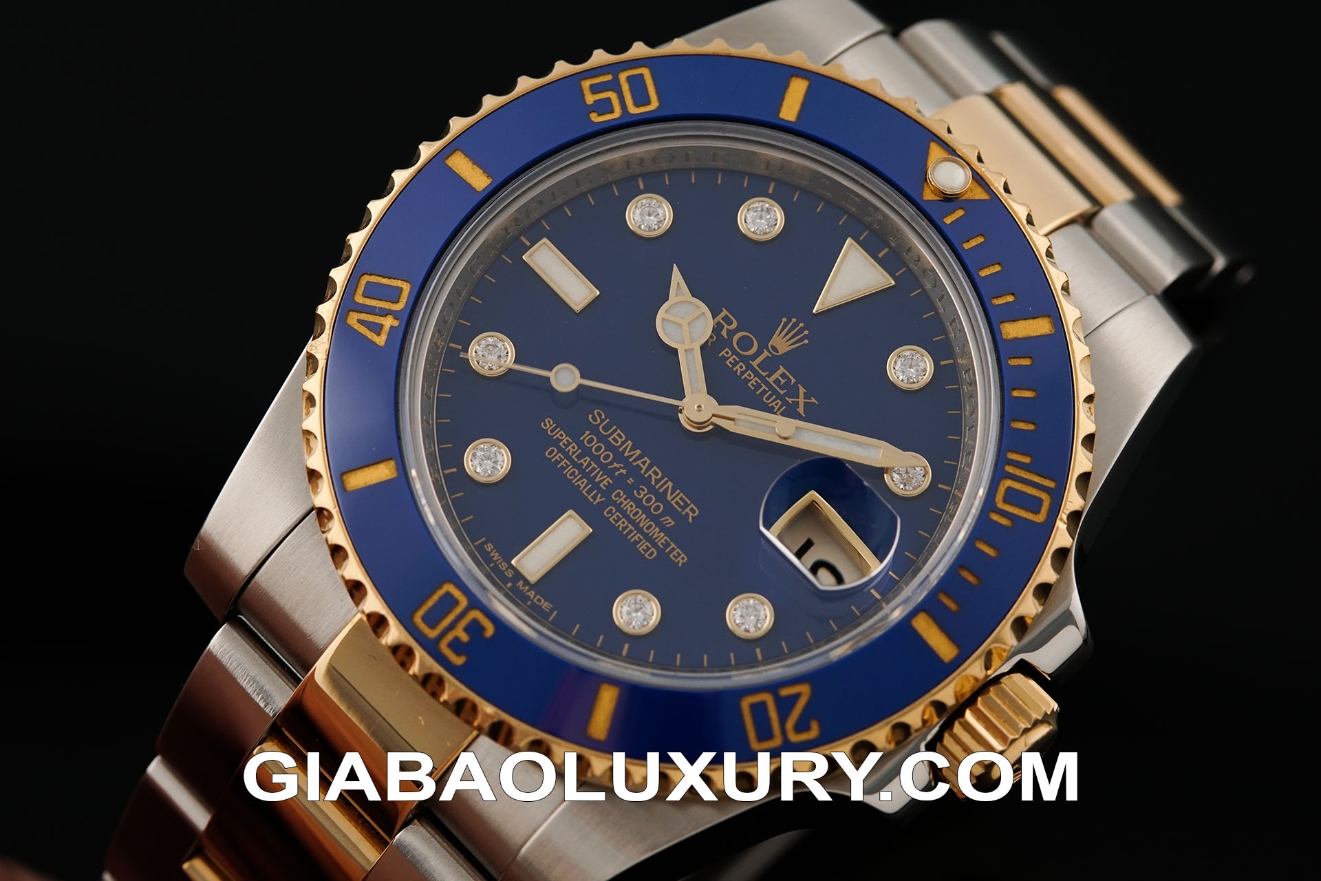 Đồng hồ Rolex Submariner Date 116613 cọc số kim cương siêu hiếm