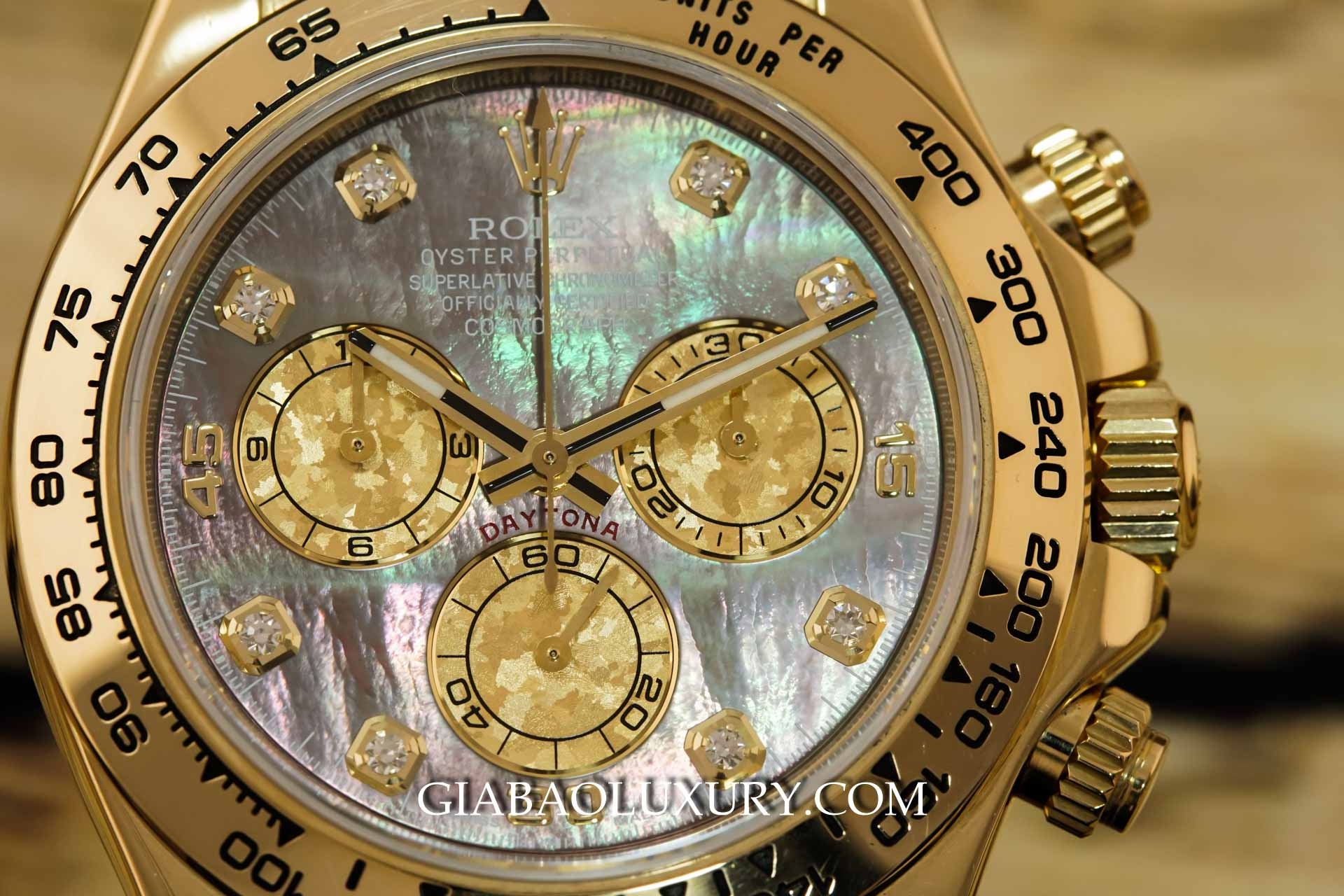 Đồng Hồ Rolex Cosmograph Daytona 116518 Mặt Khảm Trai