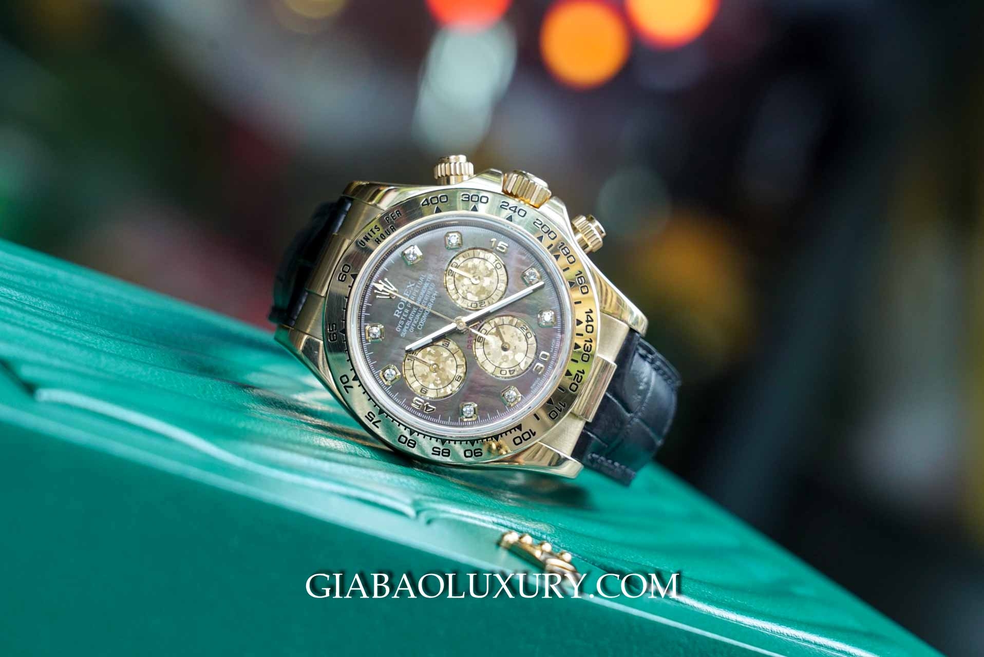 Đồng Hồ Rolex Cosmograph Daytona 116518 Mặt Khảm Trai