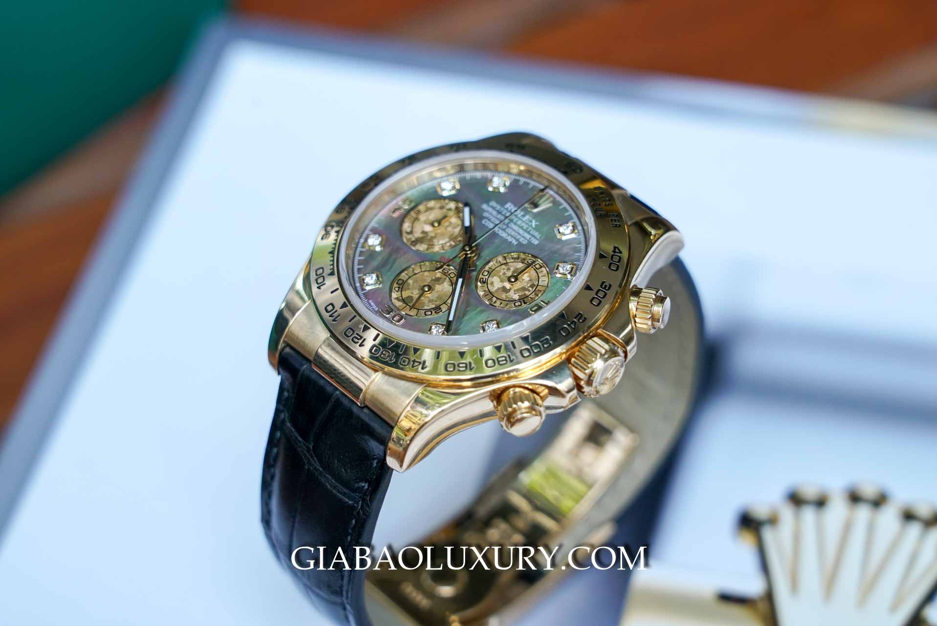 Đồng Hồ Rolex Cosmograph Daytona 116518 Mặt Khảm Trai