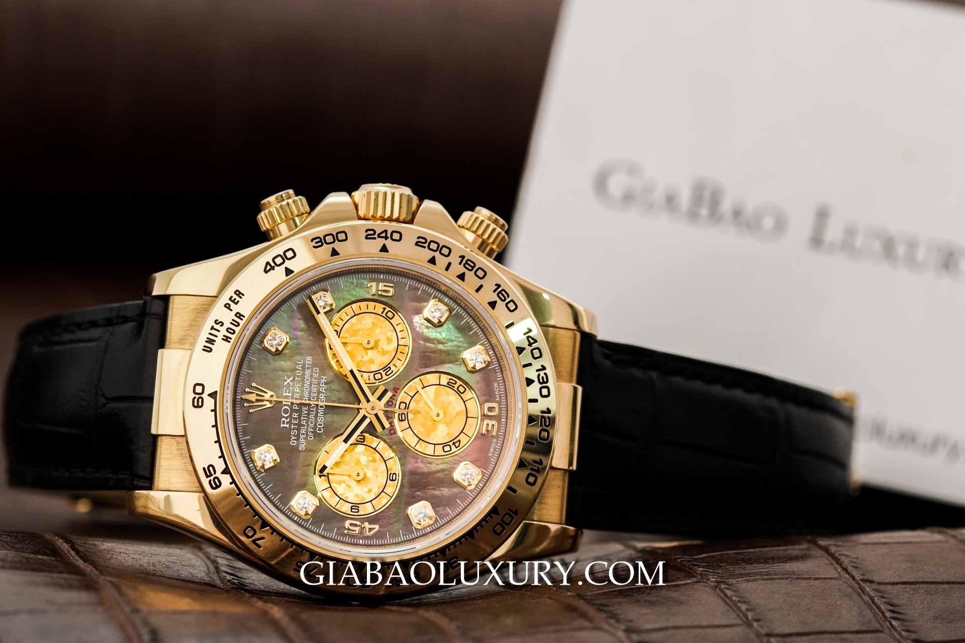 Đồng Hồ Rolex Cosmograph Daytona 116518 Mặt Khảm Trai