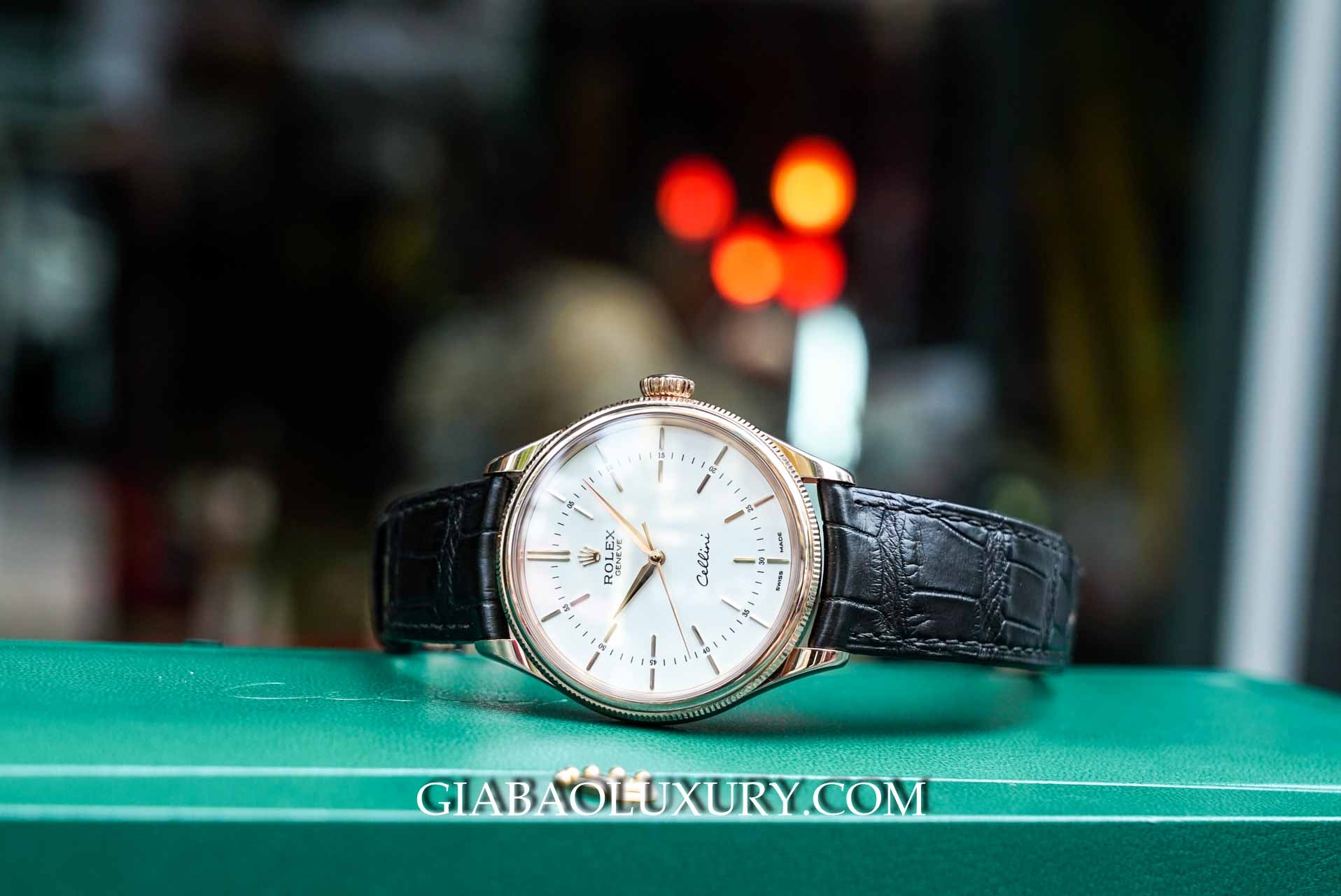 Đồng Hồ Rolex Cellini Time 50505 Mặt Số Trắng