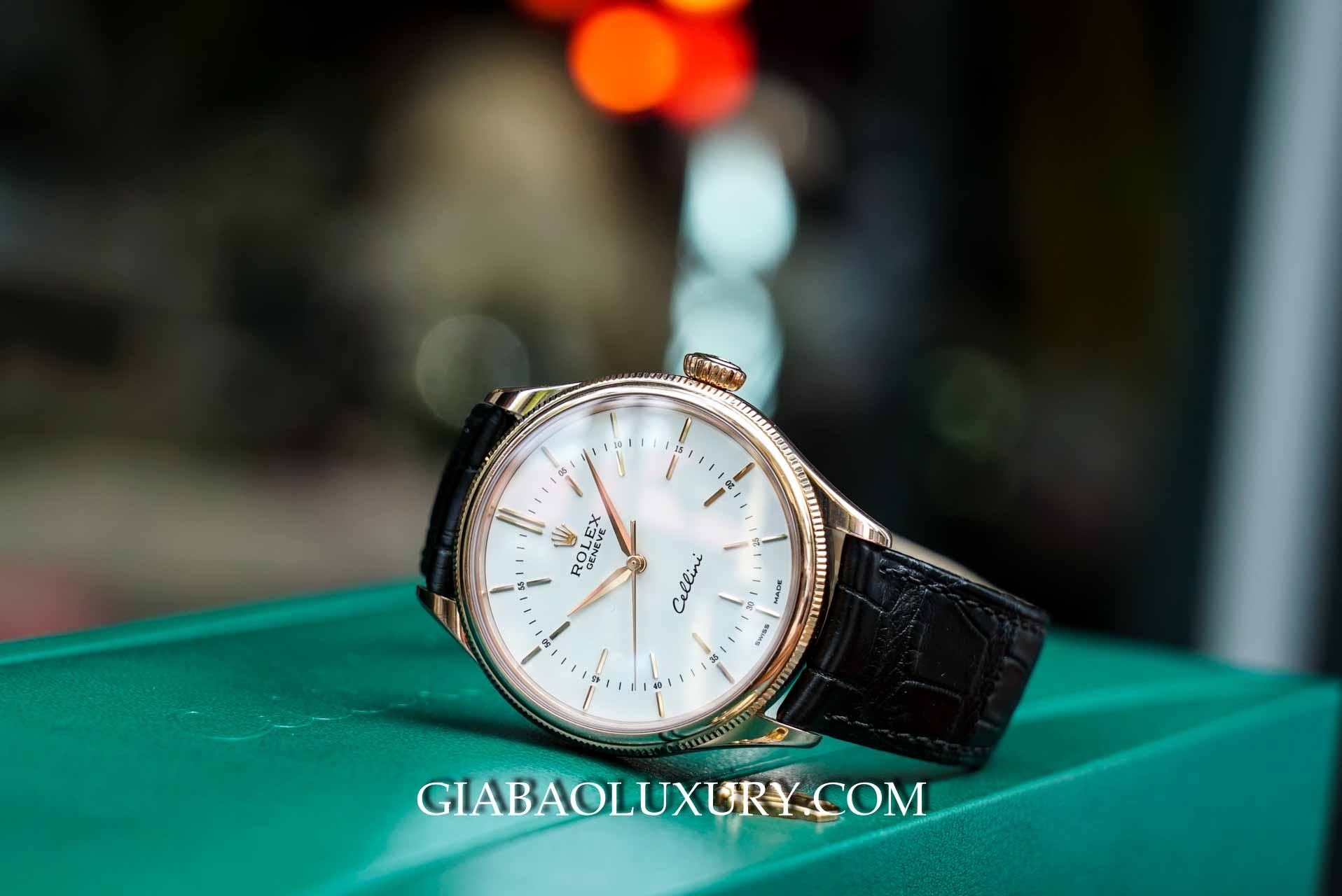 Đồng Hồ Rolex Cellini Time 50505 Mặt Số Trắng