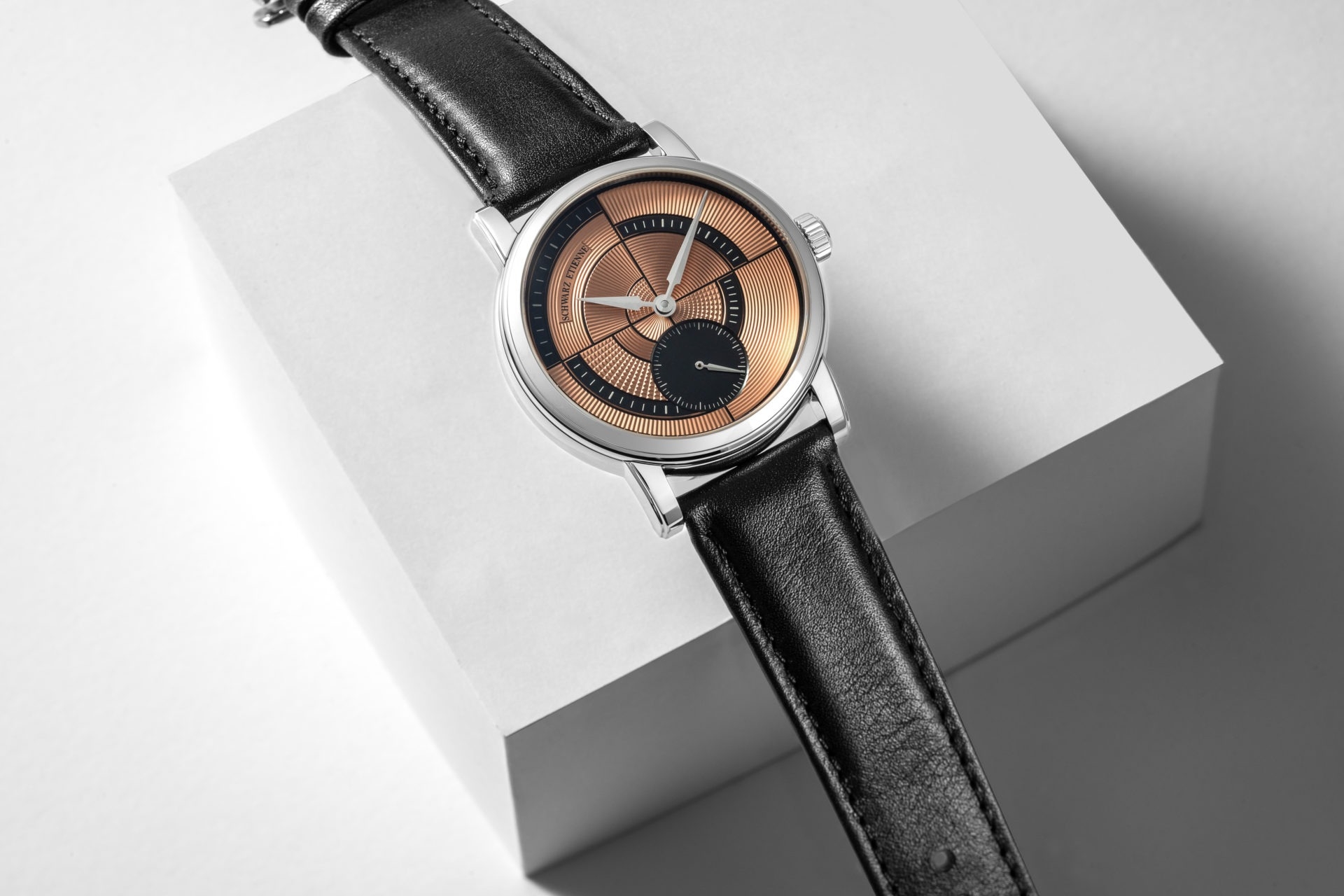  Schwarz Etienne, dòng sản phẩm Roma Geometry, Number no WRO23GEO08SSVEBCLTD, Mặt số nâu vàng