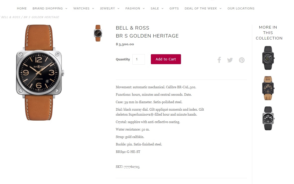 Đồng  hồ Bell & Ross Golden Heritage