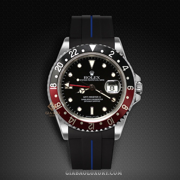 Dây cao su Rubber B dành cho đồng hồ Rolex GMT Master II Non - Ceramic - Tang Buckle Series VulChromatic®