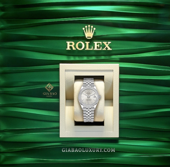 Đồng Hồ Rolex Datejust 31 278384RBR Mặt Số Bạc Cọc Dạ Quang