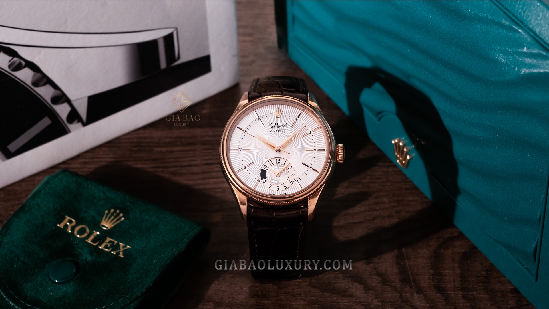 Đồng Hồ Rolex Cellini Dual Time 50525 Mặt Số Bạc