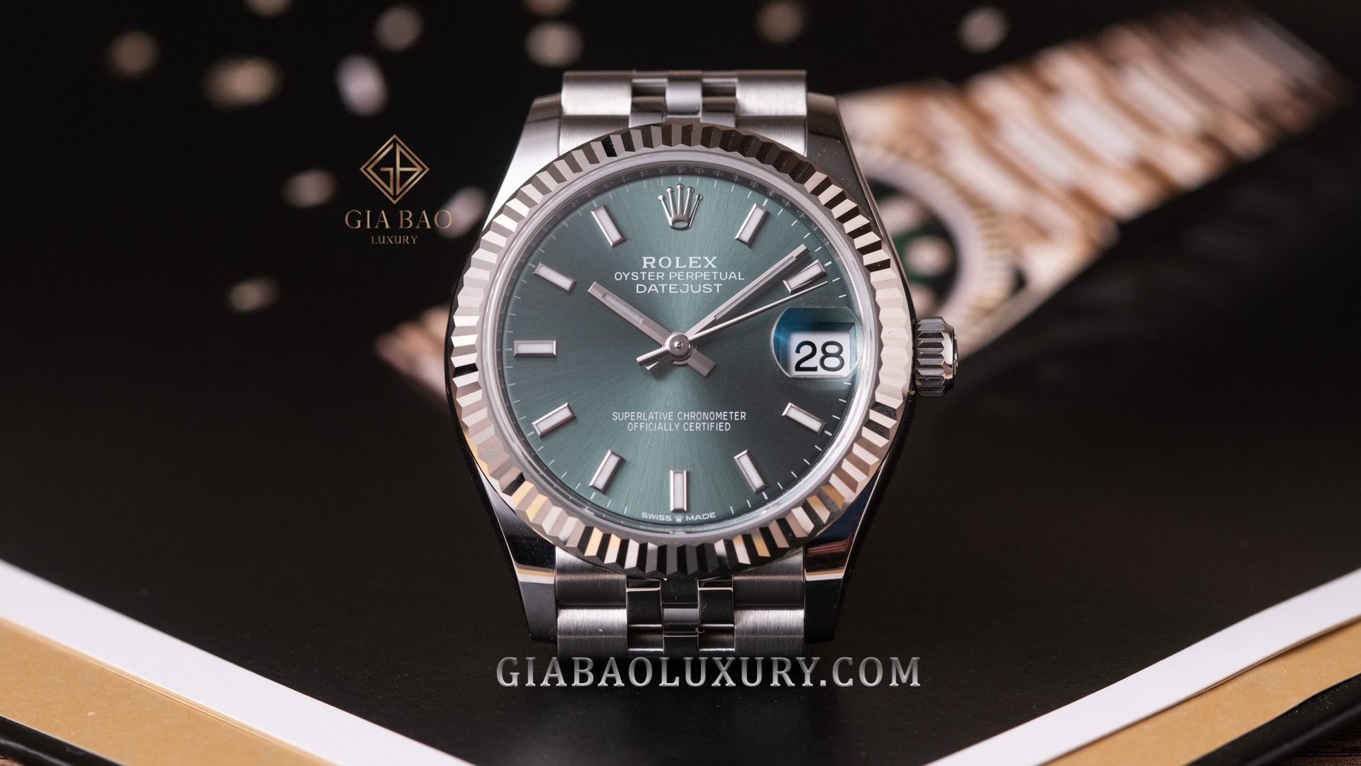 Đồng Hồ Rolex Datejust 278274 Mặt Số Xanh Cọc Số Dạ Quang