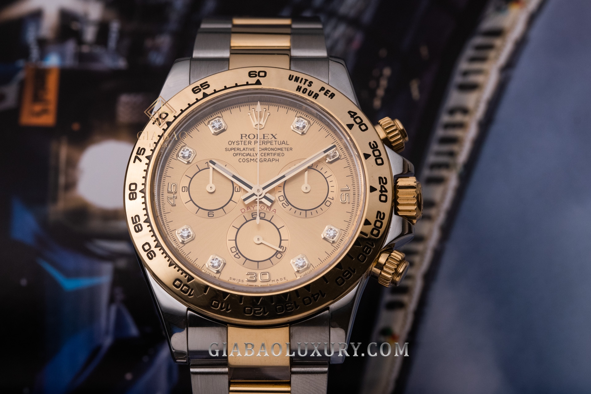 Đồng Hồ Rolex Cosmograph Daytona 116503 Mặt Số Champagne Nạm Kim Cương