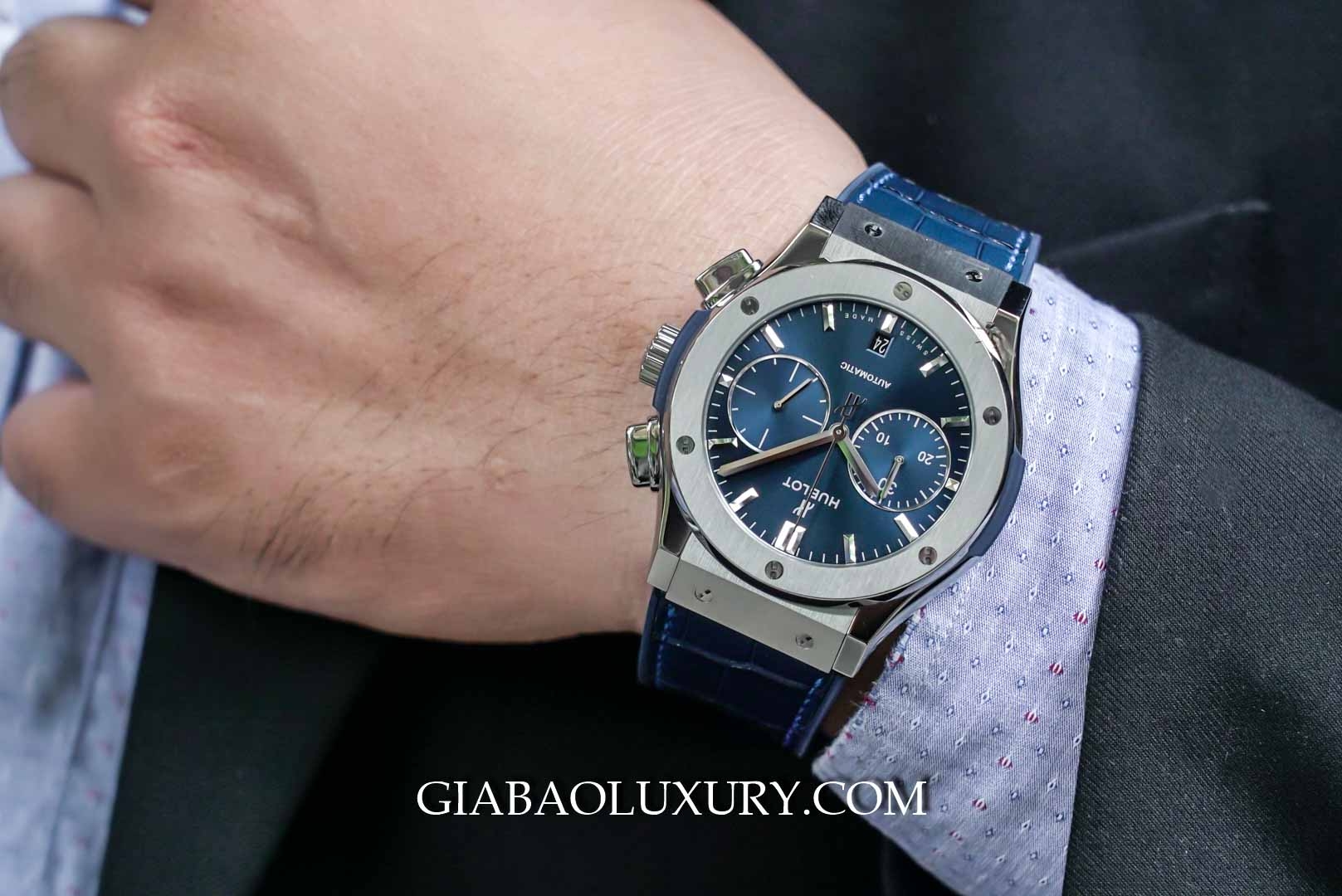 Đồng Hồ Hublot Classic Fusion Blue Chronograph Titanium