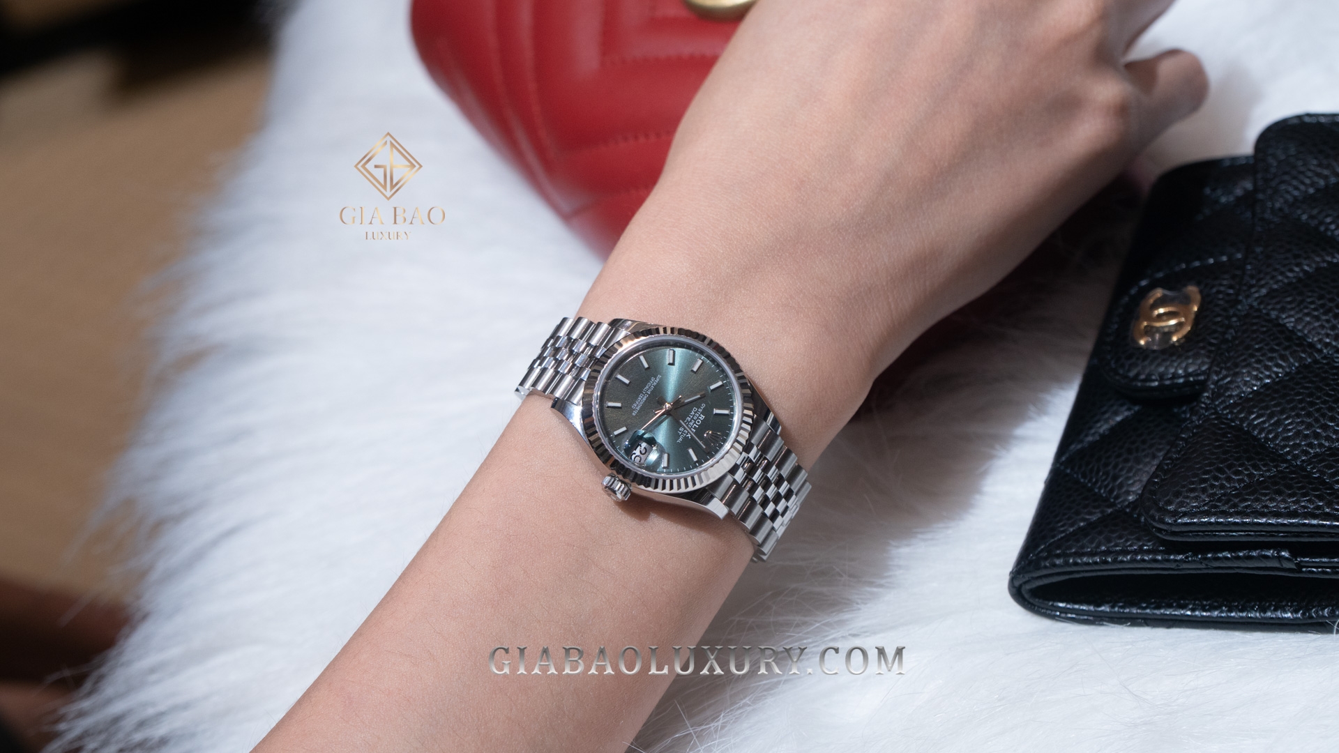 Đồng Hồ Rolex Datejust 278274 Mặt Số Xanh Cọc Số Dạ Quang