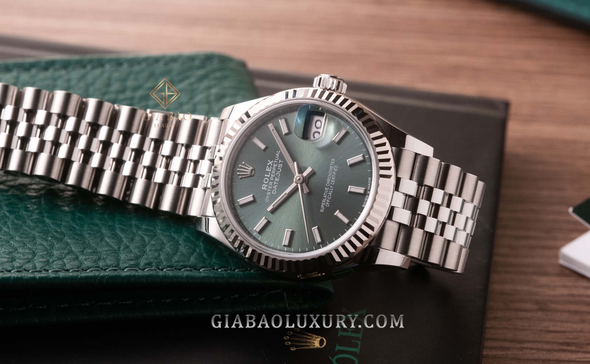 Đồng Hồ Rolex Datejust 278274 Mặt Số Xanh Cọc Số Dạ Quang