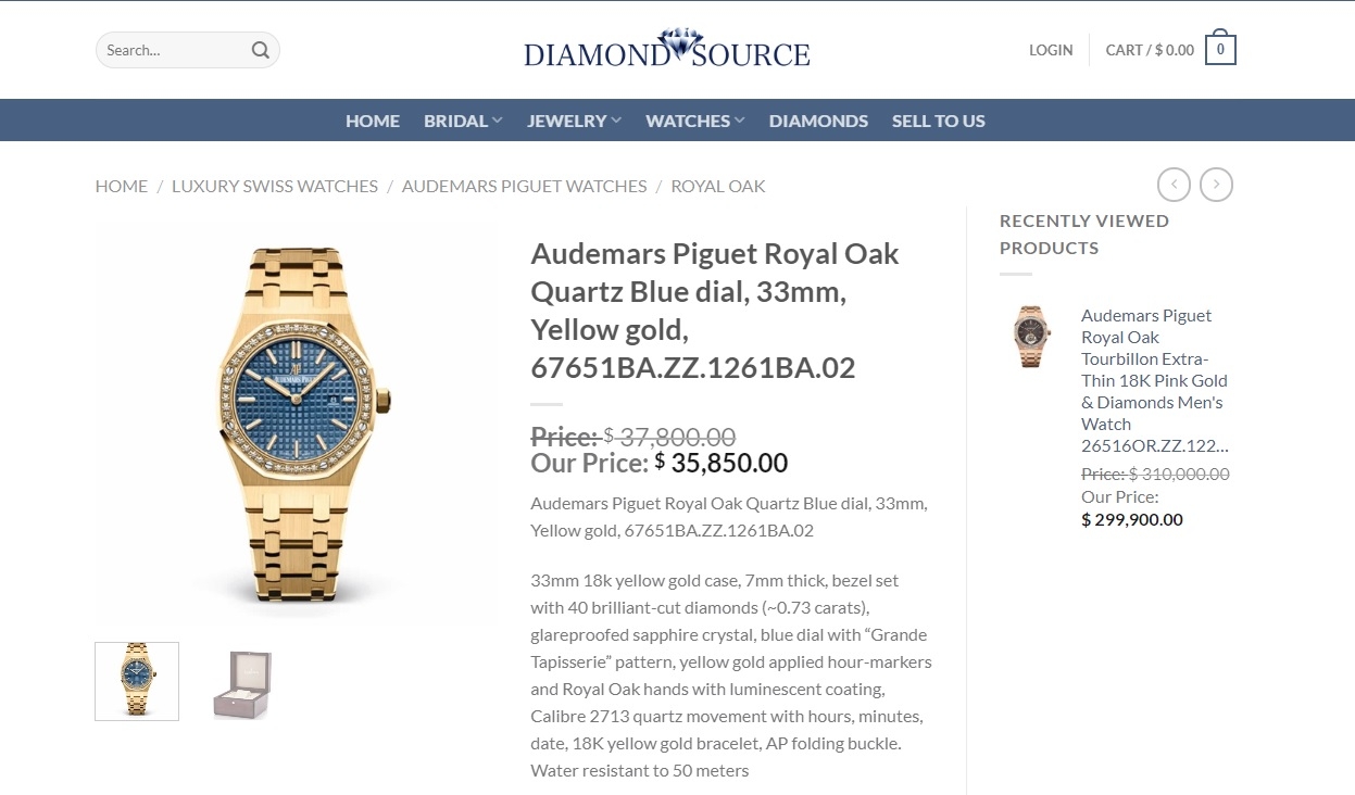 ng h Audemars Piguet Royal Oak Quartz 67651BA.ZZ.1261BA.01