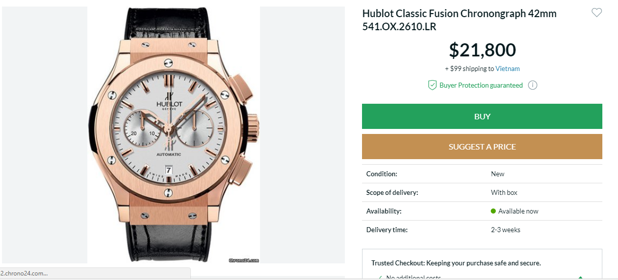 Đồng Hồ Hublot Classic Fusion Chronograph 42mm 541.OX.2610.LR