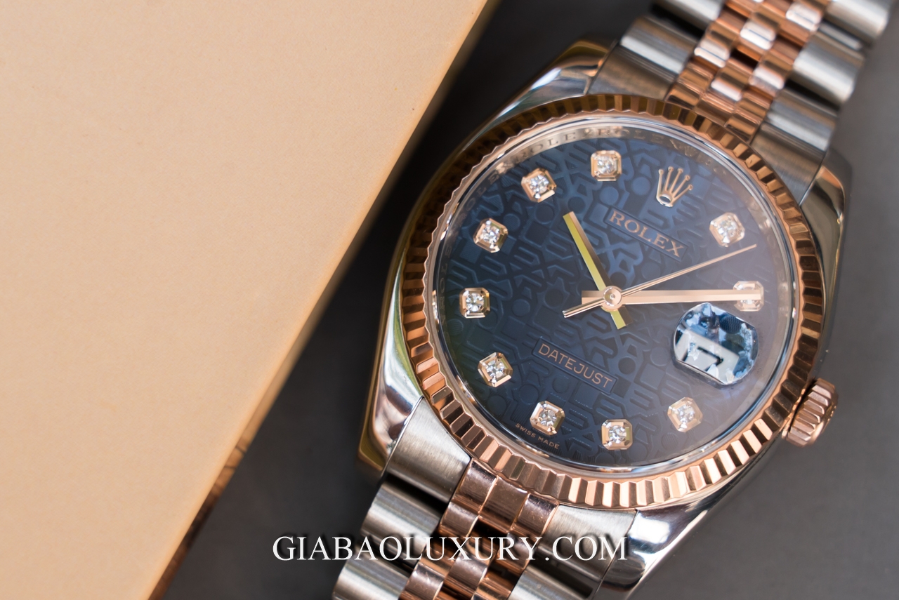 Đồng Hồ Rolex Datejust 116231 Mặt Số Vi Tính Xanh Nạm Kim Cương