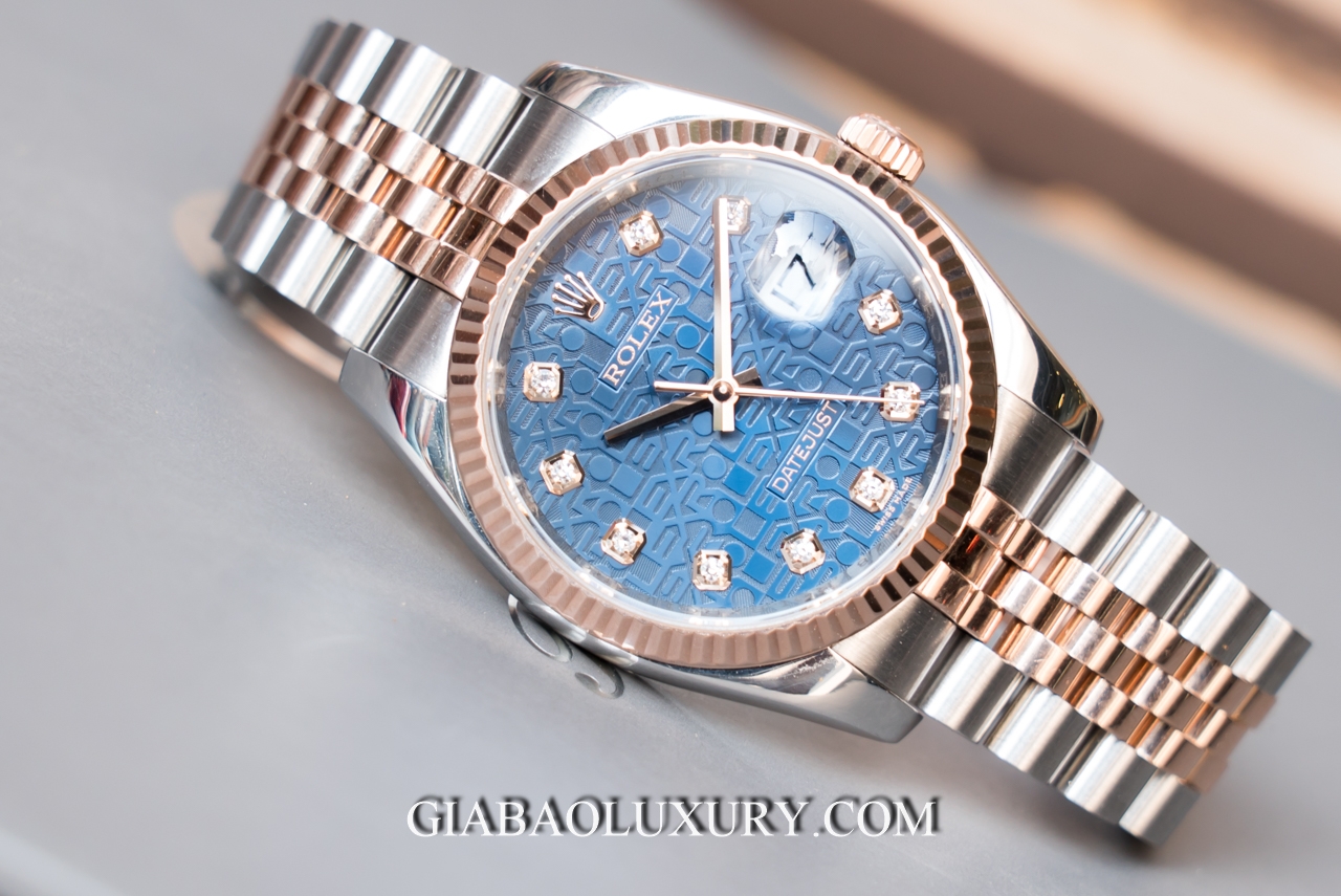 Đồng Hồ Rolex Datejust 116231 Mặt Số Vi Tính Xanh Nạm Kim Cương