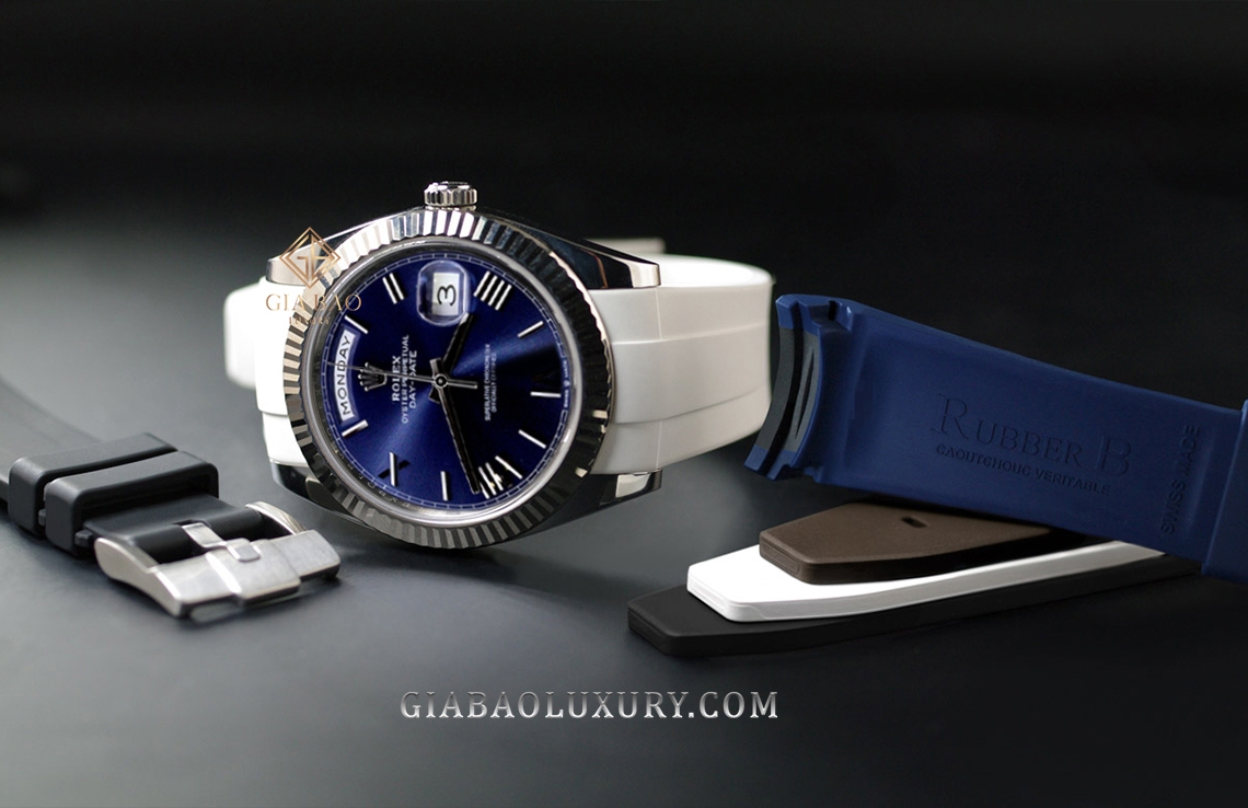 Dây cao su Rubber B dành cho đồng hồ Rolex Day-Date 40mm (mẫu 2015 - nay) - Tang Buckle Series