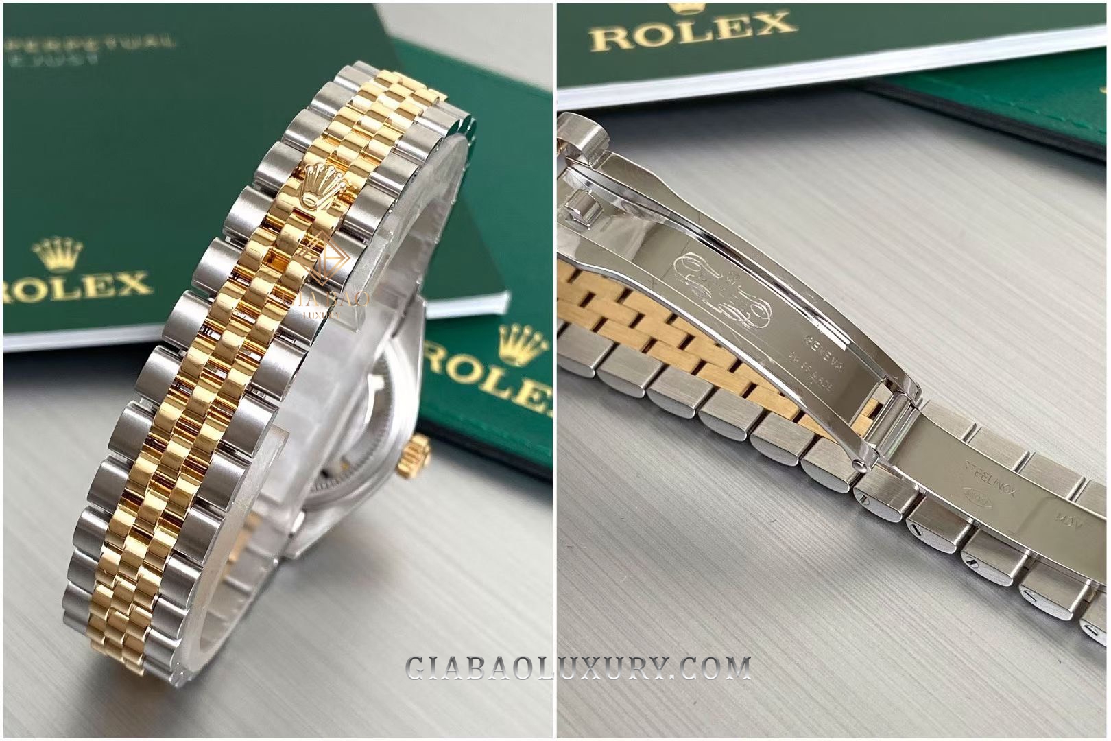 Đồng Hồ Rolex Lady Datejust 279383RBR Mặt Số Vàng Champagne Cọc Số Sao Dây Đeo Jubilee