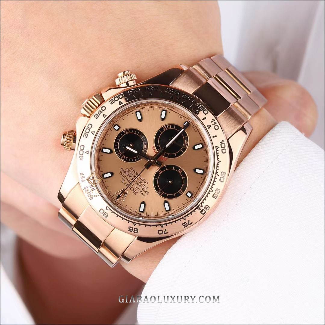 Đồng Hồ Rolex Cosmograph Daytona 116505 Mặt Số Hồng Đen