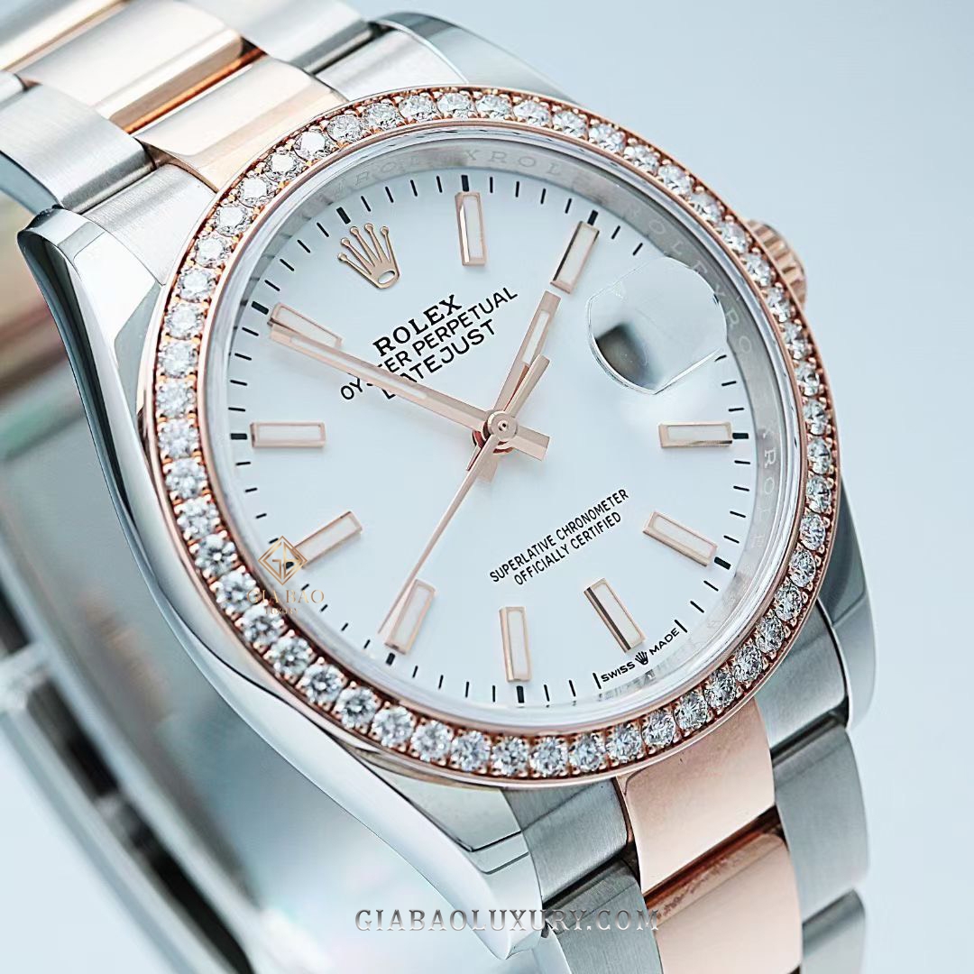 Đồng Hồ Rolex Datejust 36 126281RBR Mặt Số Trắng Dây Đeo Oyster