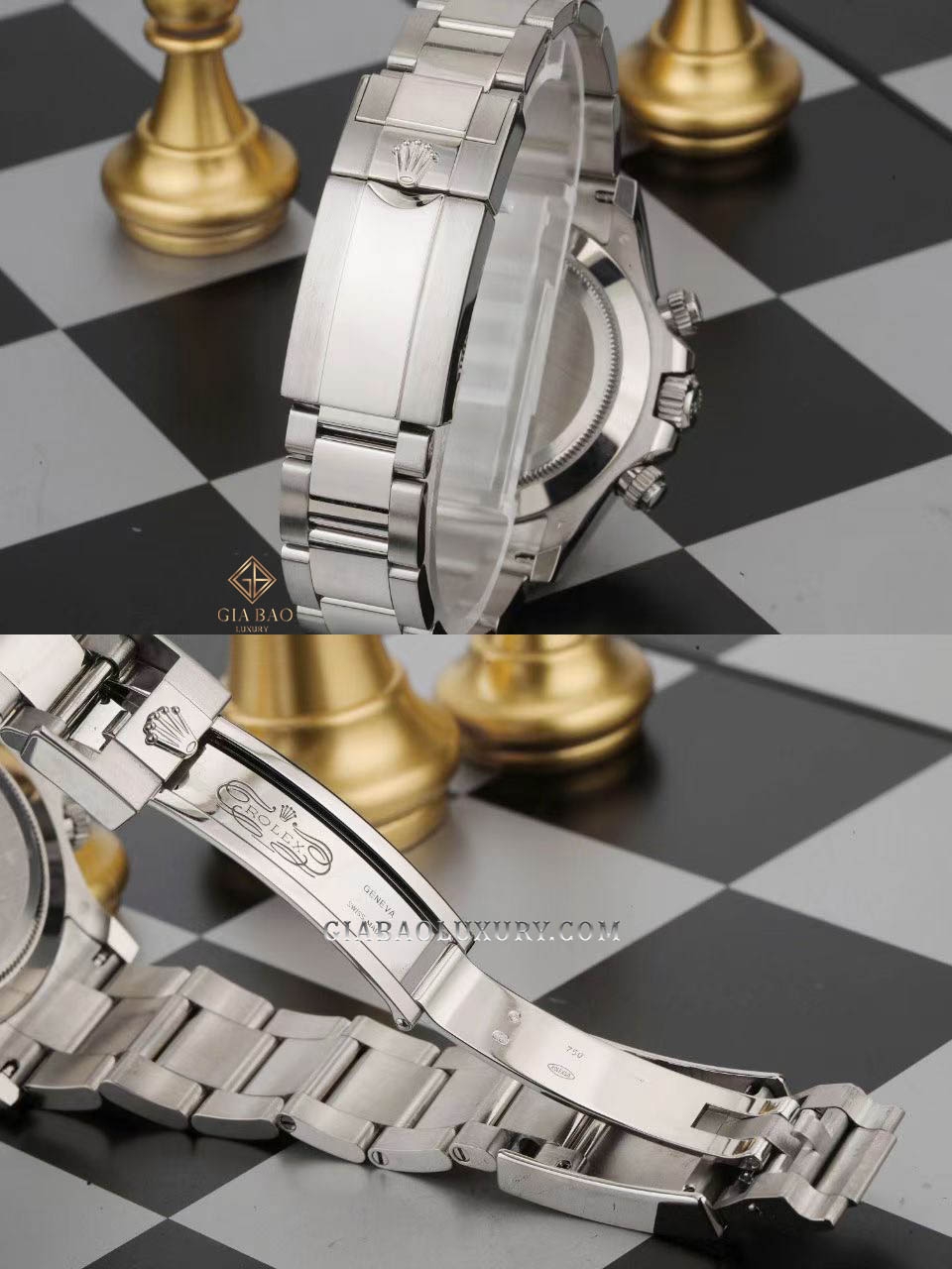 Đồng Hồ Rolex Cosmograph Daytona 116509 Mặt Số Đen Nạm Kim Cương