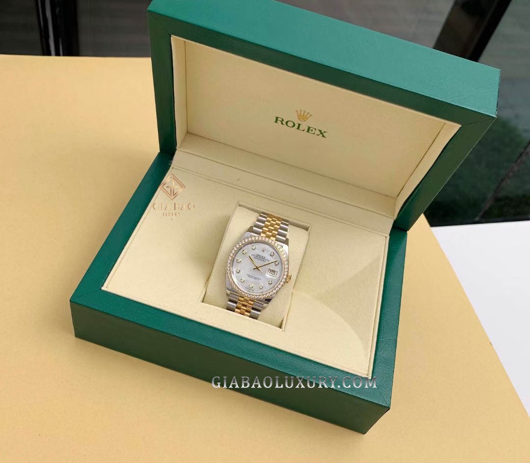 Đồng Hồ Rolex Datejust 36 126283RBR Mặt Số Vỏ Trai Trắng