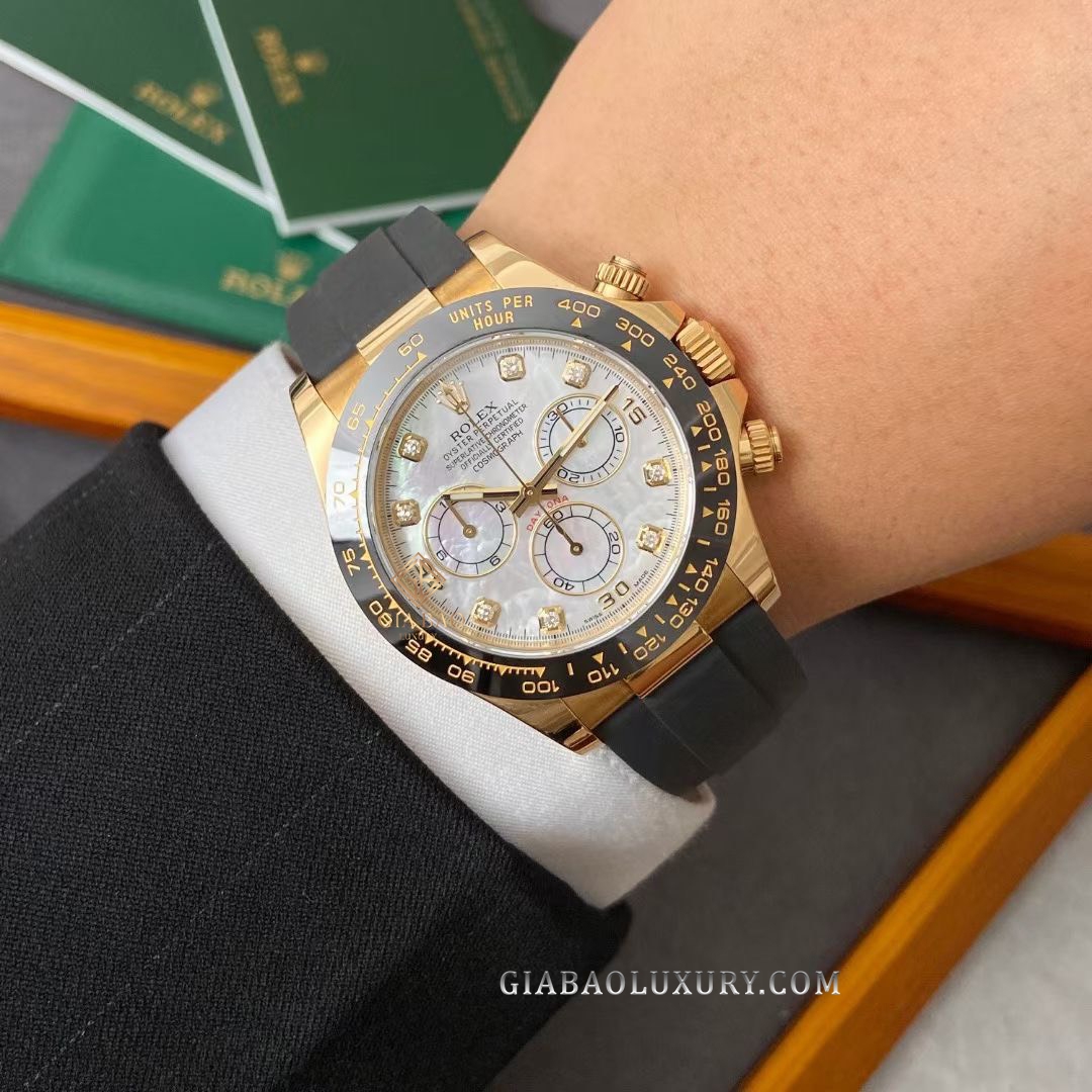 Đồng Hồ Rolex Cosmograph Daytona 116518LN Mặt Số Vỏ Trai Trắng