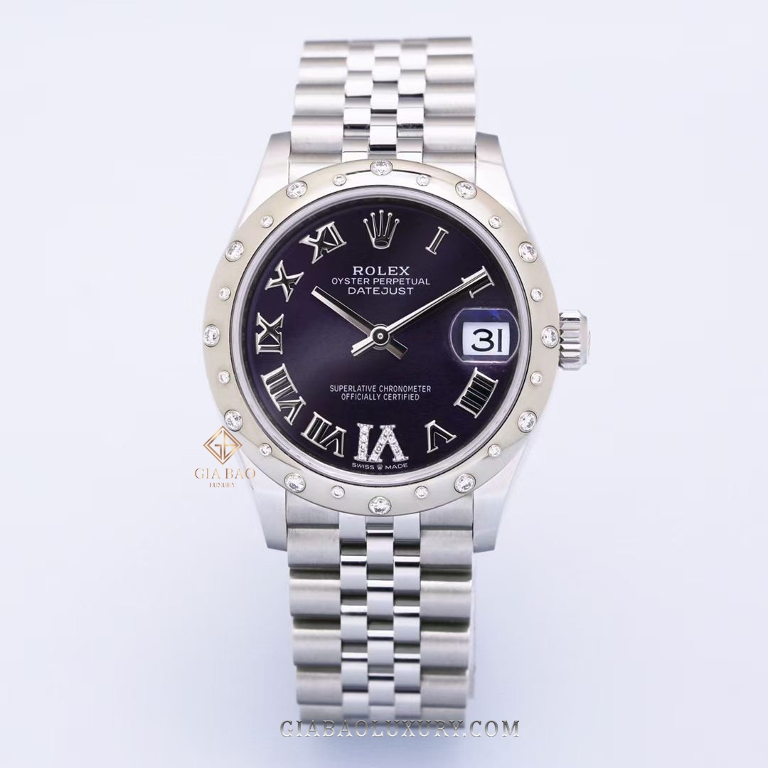 Đồng Hồ Rolex Datejust 31 278344RBR Mặt Số Tím Dây Đeo Jubilee