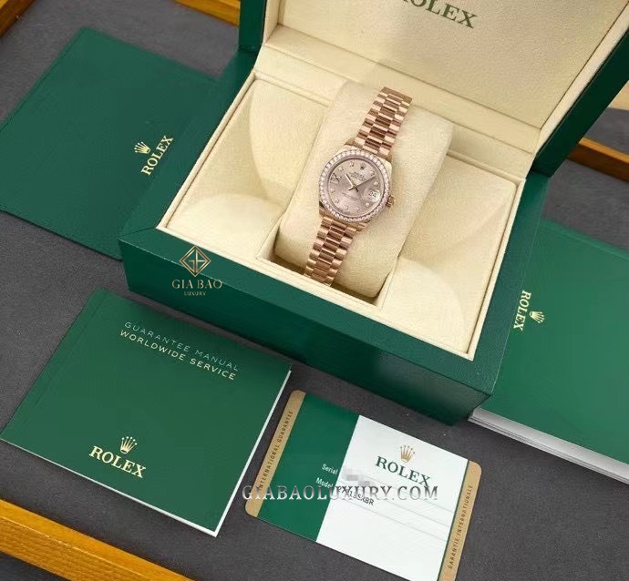 Đồng Hồ Rolex Lady-Datejust 279135RBR Mặt Số Sundust Cọc Số Sao