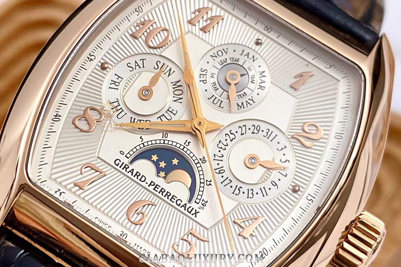 Đồng Hồ Girard - Perrgaux Richeville Perpetual Calendar 18k Rose Gold