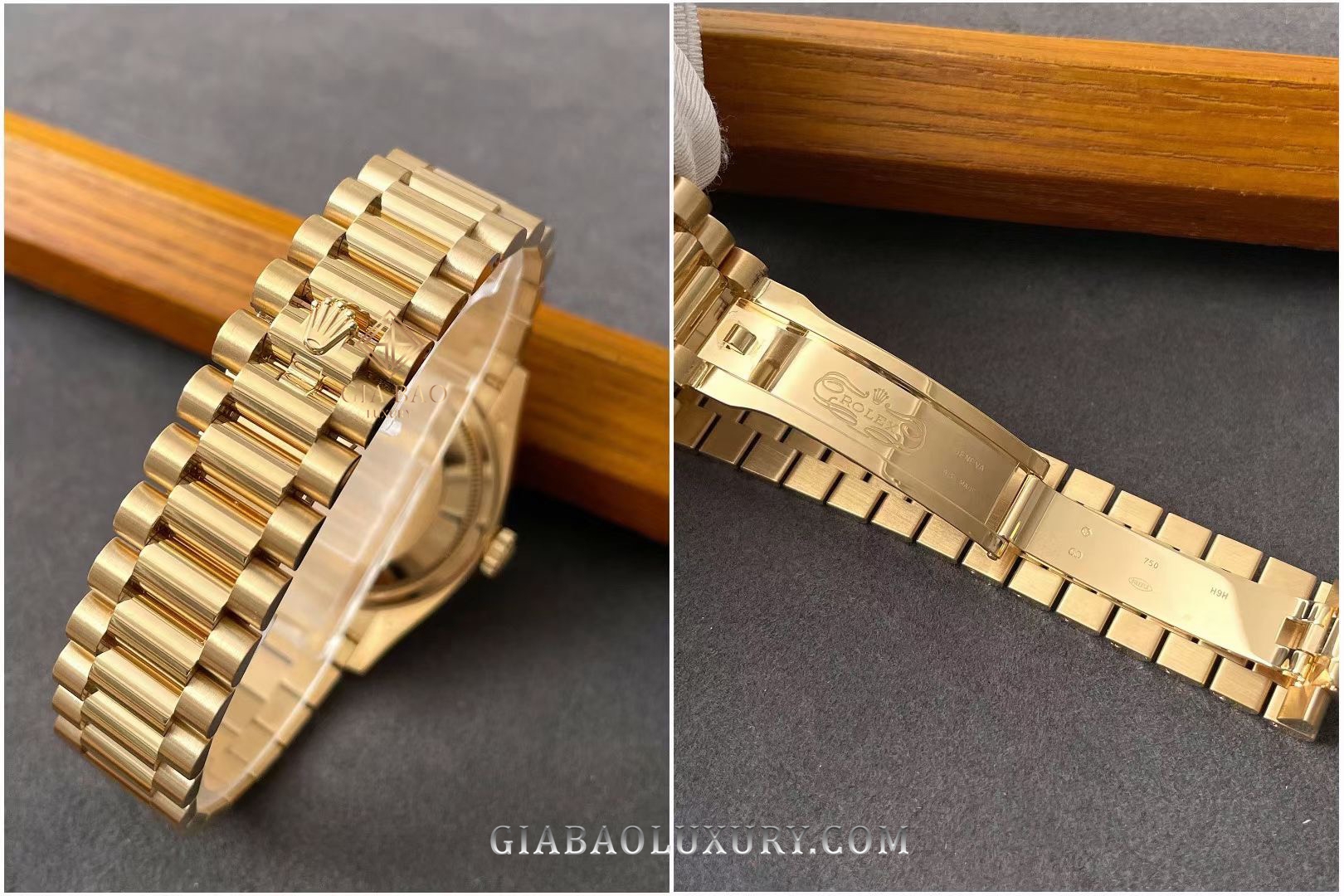 Đồng Hồ Rolex Day-Date 36 128238 Mặt Số Vàng Champagne