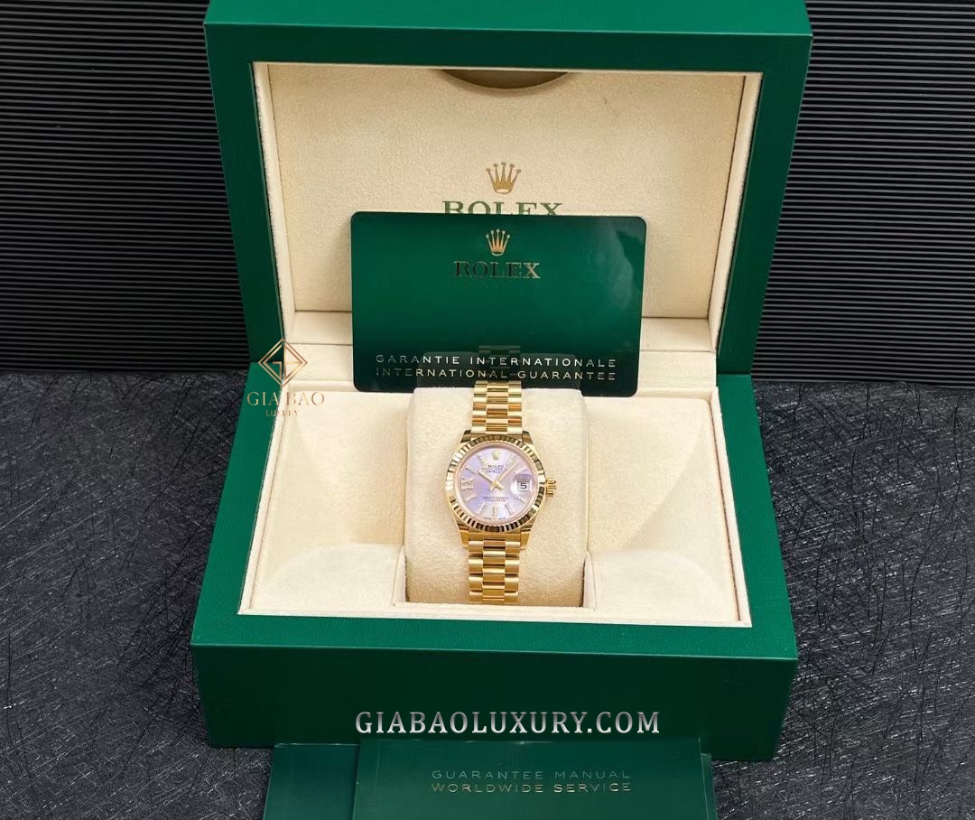 Đồng Hồ Rolex Lady-Datejust 279178 Mặt Số Đinh Hương Nạm Kim Cương