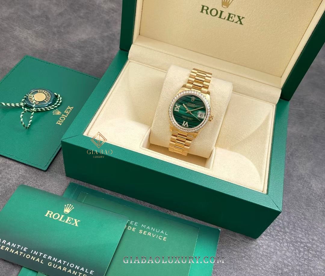 Đồng Hồ Rolex Datejust 31 278288RBR Mặt Số Đá Xanh