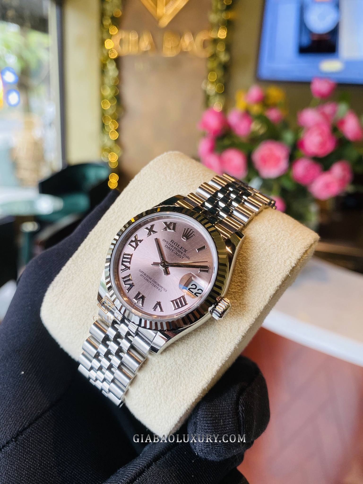 Đồng Hồ Rolex Datejust 31 278240 Mặt Số Hồng Cọc Số La Mã