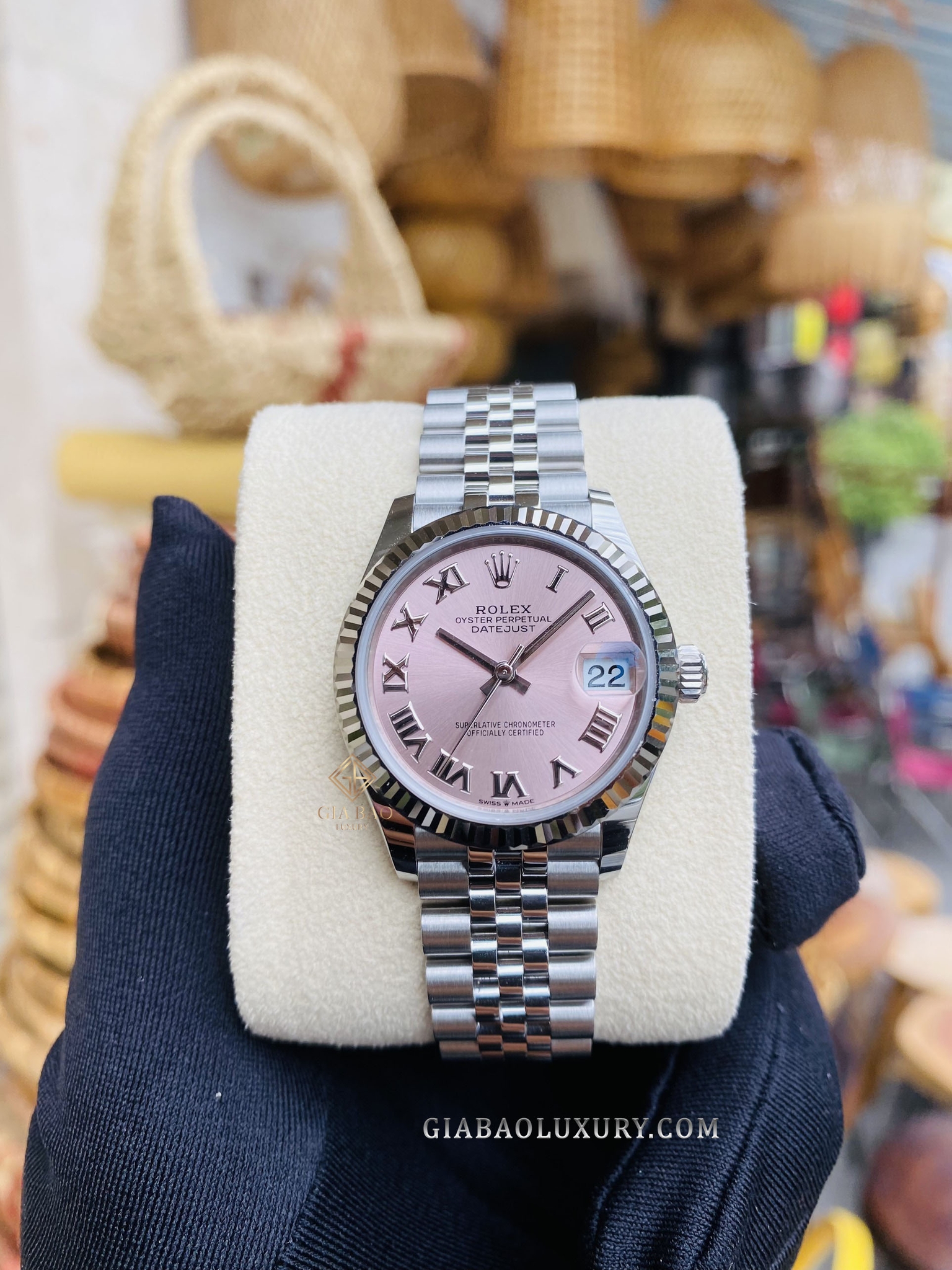 Đồng Hồ Rolex Datejust 31 278240 Mặt Số Hồng Cọc Số La Mã