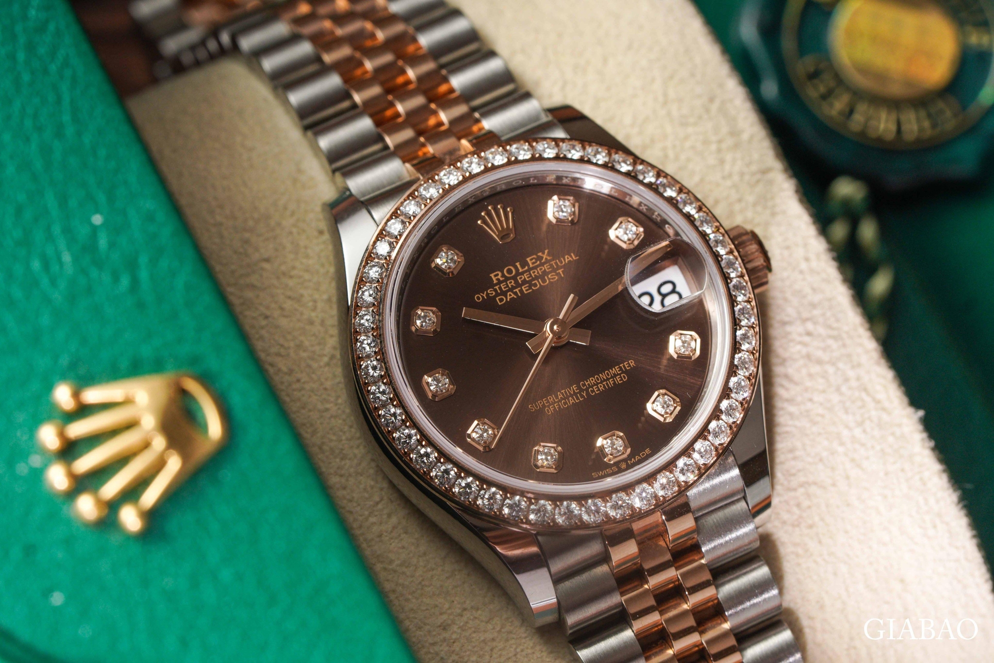 Đồng Hồ Rolex Datejust 31 278381RBR Mặt Số Chocolate Cọc Số Kim Cương