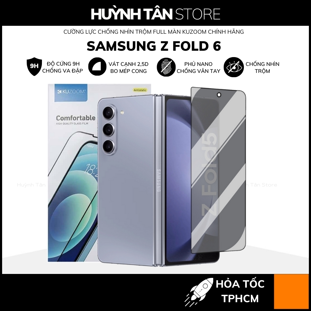 Kính cường lực z fold 6 chống nhìn trộm full màn hình chính hãng KUZOOM điện thoại huỳnh tân store