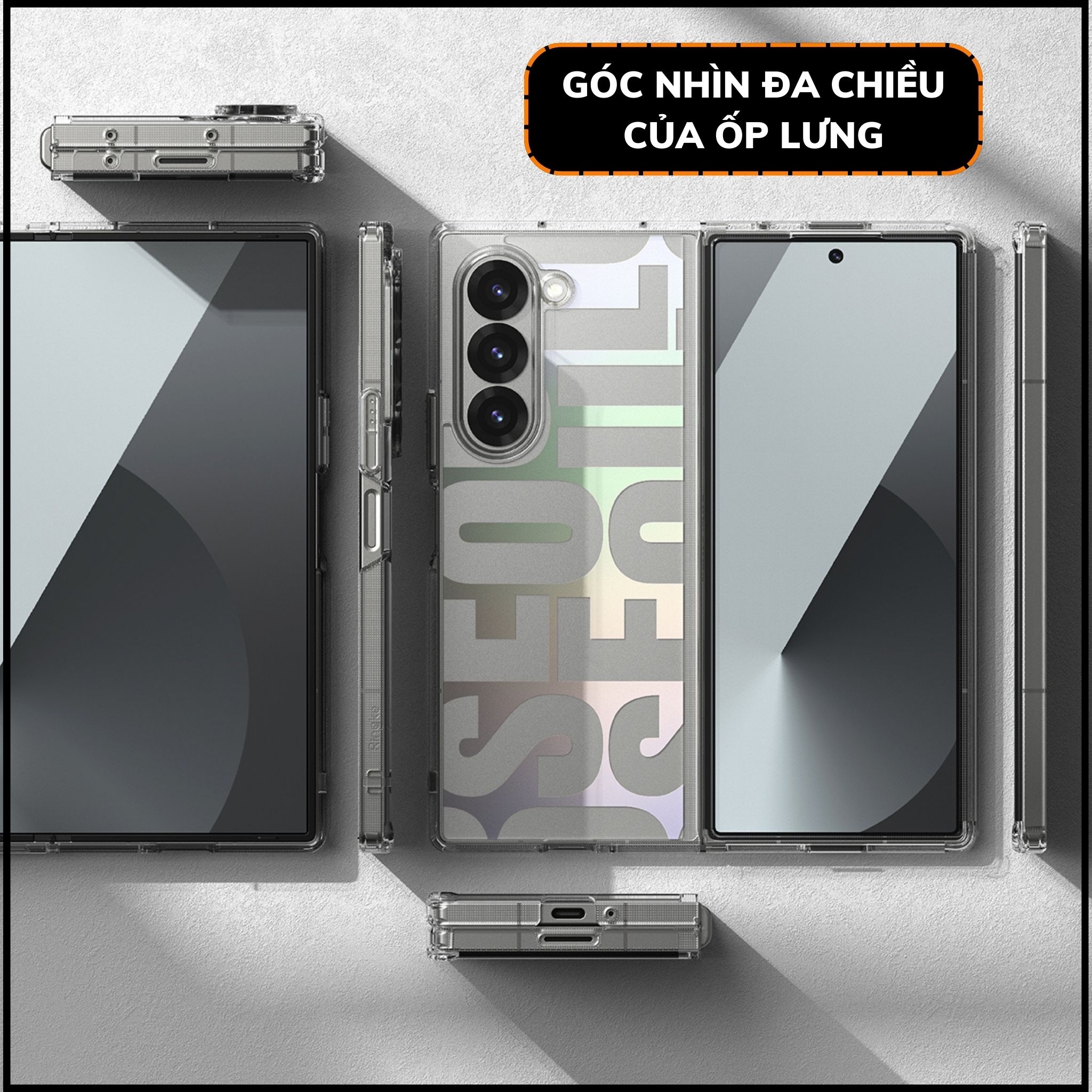 Ốp lưng z fold 6 RINGKE chính hãng trong suốt chống sốc FUSION X chống ố vàng phụ kiện huỳnh tân store