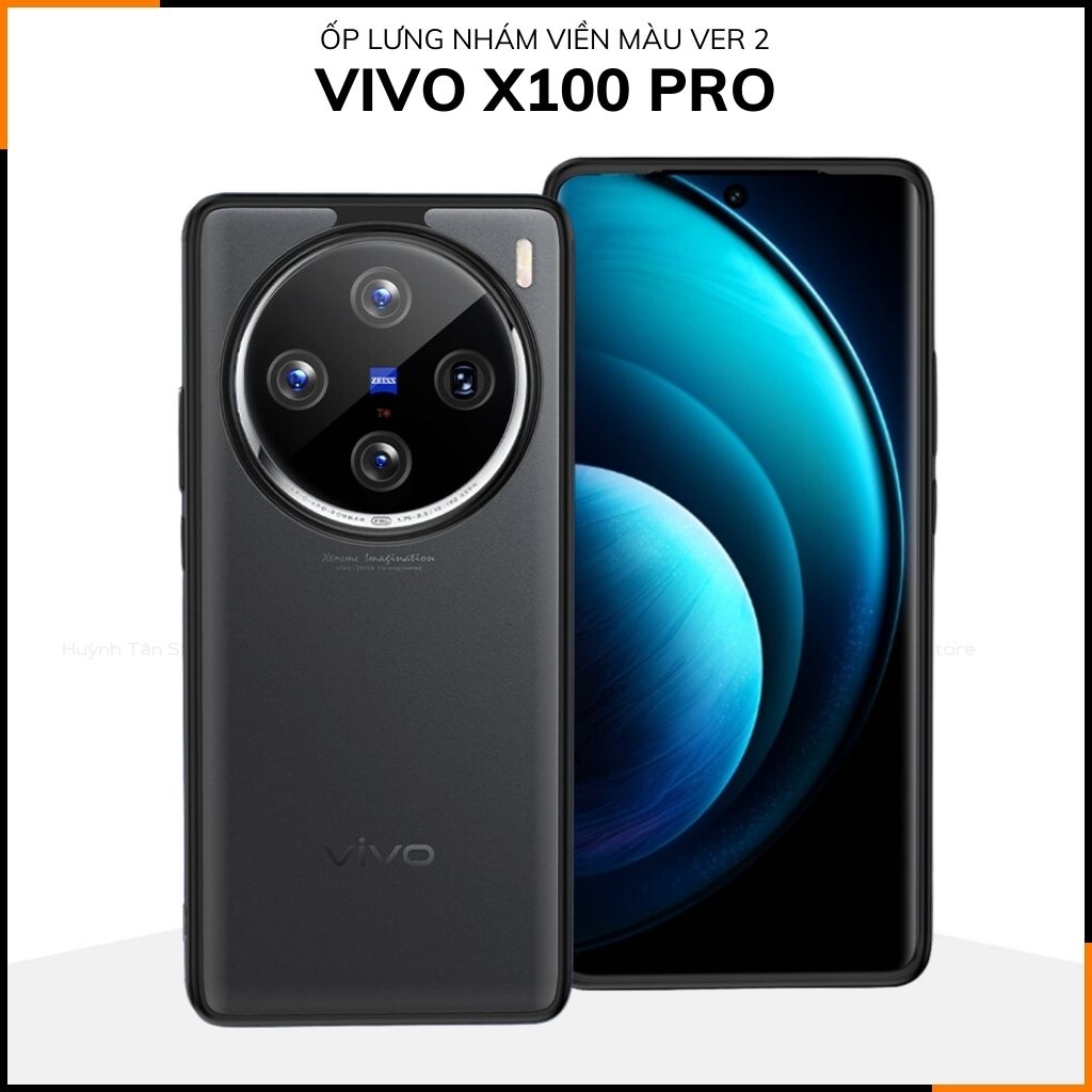 Ốp lưng vivo x100 pro chống sốc chống vân tay NHÁM VIỀN MÀU VER 2 bảo vệ camera phụ kiện huỳnh tân store