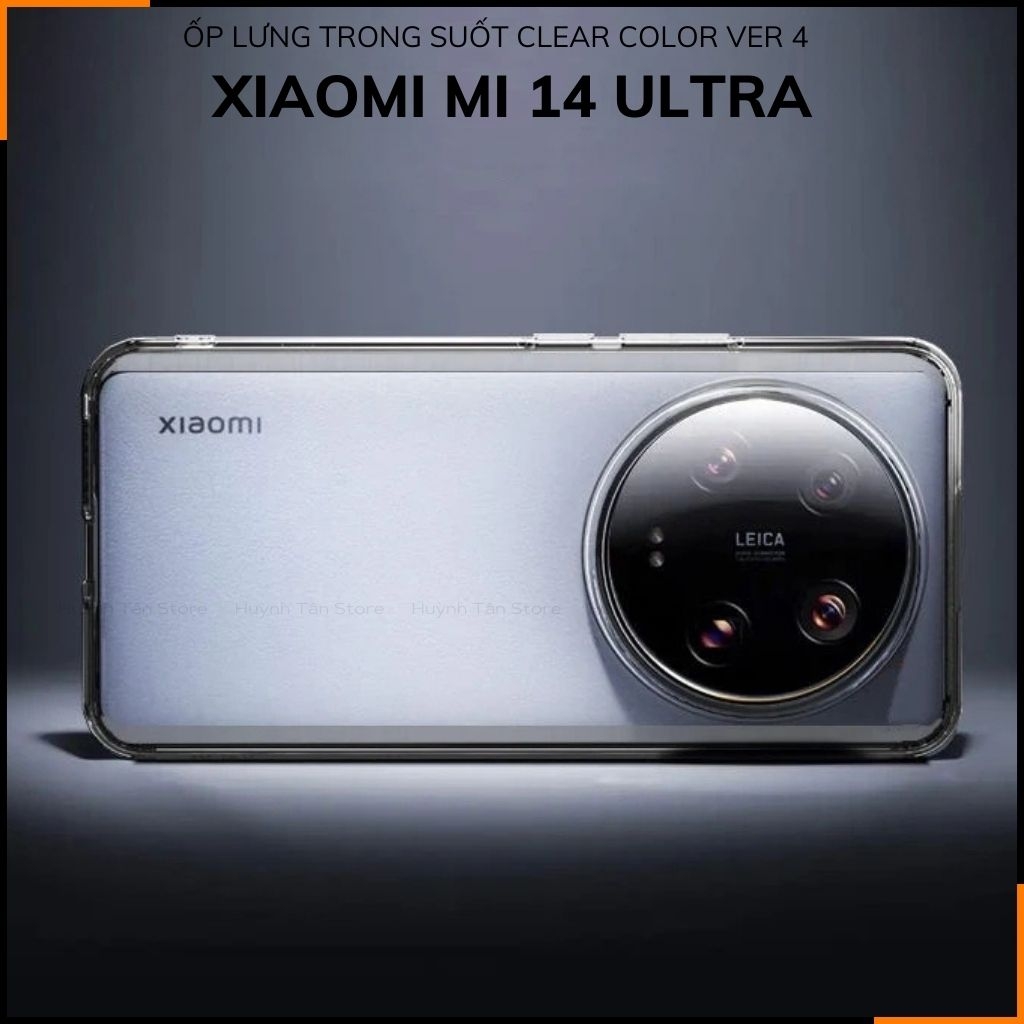 Ốp lưng xiaomi mi 14 ultra chống sốc CLEAR COLOR VER 4 trong suốt không ố vàng bảo vệ camera phụ kiện huỳnh tân store