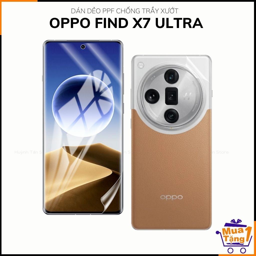 Dán dẻo ppf oppo find x7 ultra trong suốt hoặc nhám chống bám vân tay bảo vệ camera mua 1 tặng 1 phụ kiện điện thoại huỳnh tân store