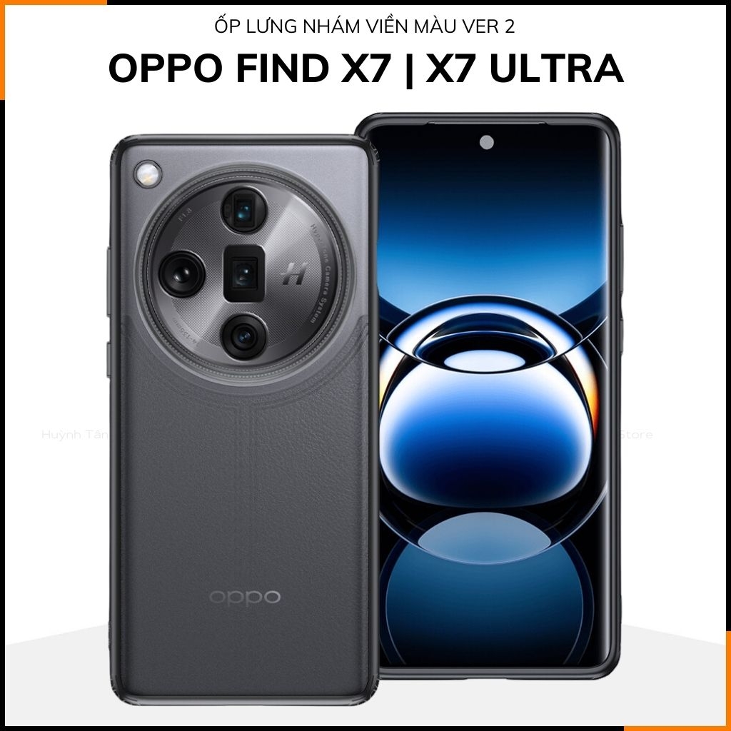 Ốp lưng oppo find x7 ultra, find x7 chống sốc chống vân tay NHÁM VIỀN MÀU VER 2 bảo vệ camera phụ kiện huỳnh tân store